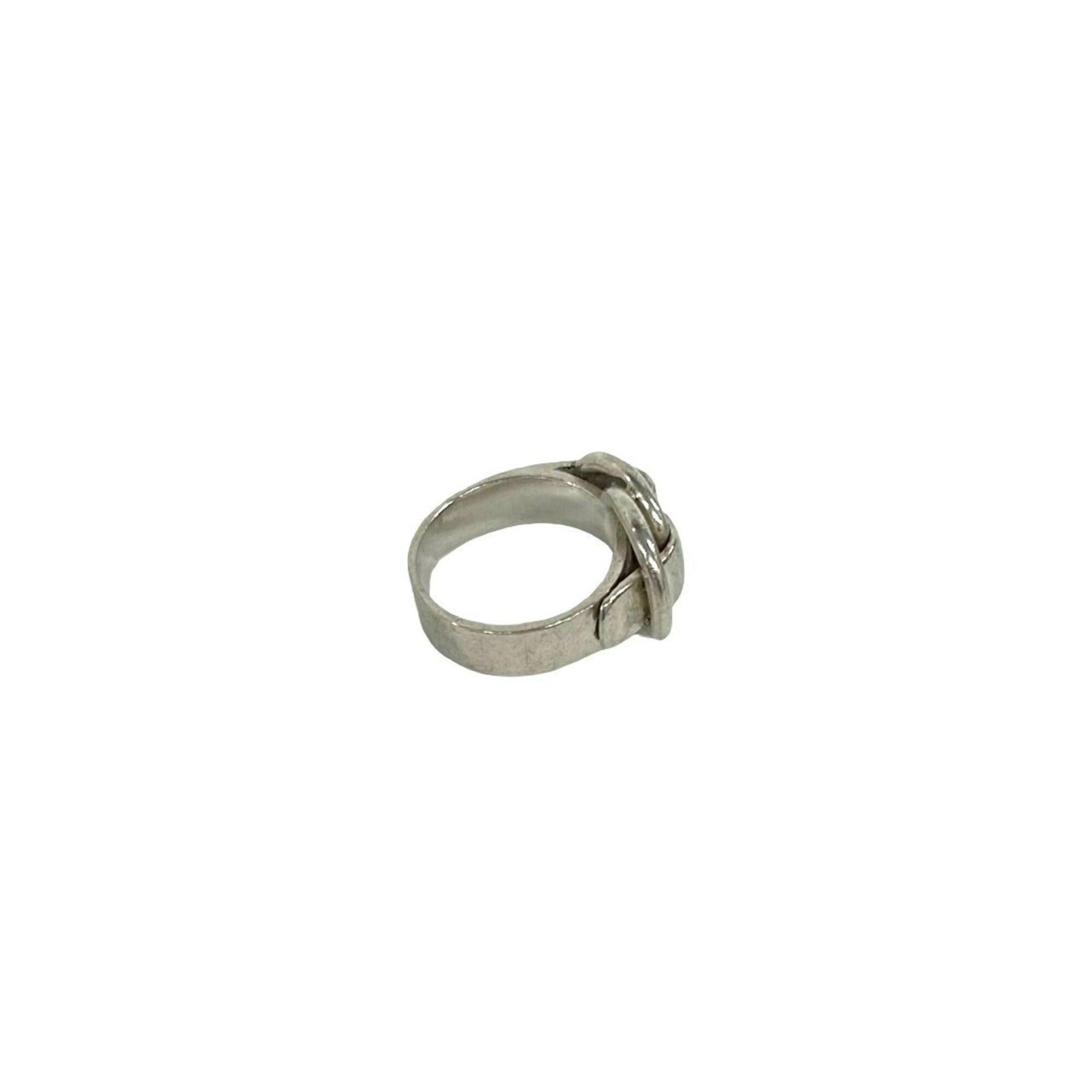 Hermes Silver Silver 925 Band Ring (Pre-Owned)