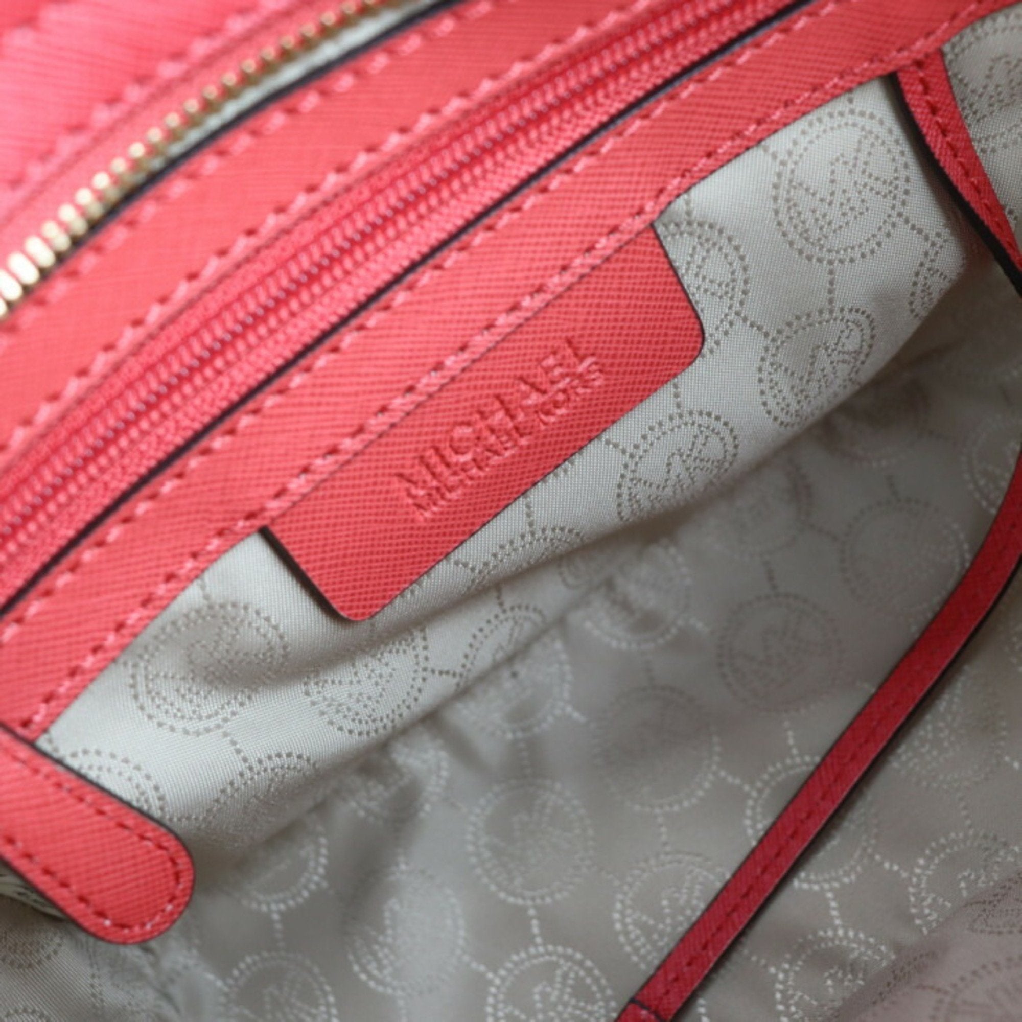 Michael Kors Pink Leather Handbag Pochette Shoulder Bag (Pre-Owned)