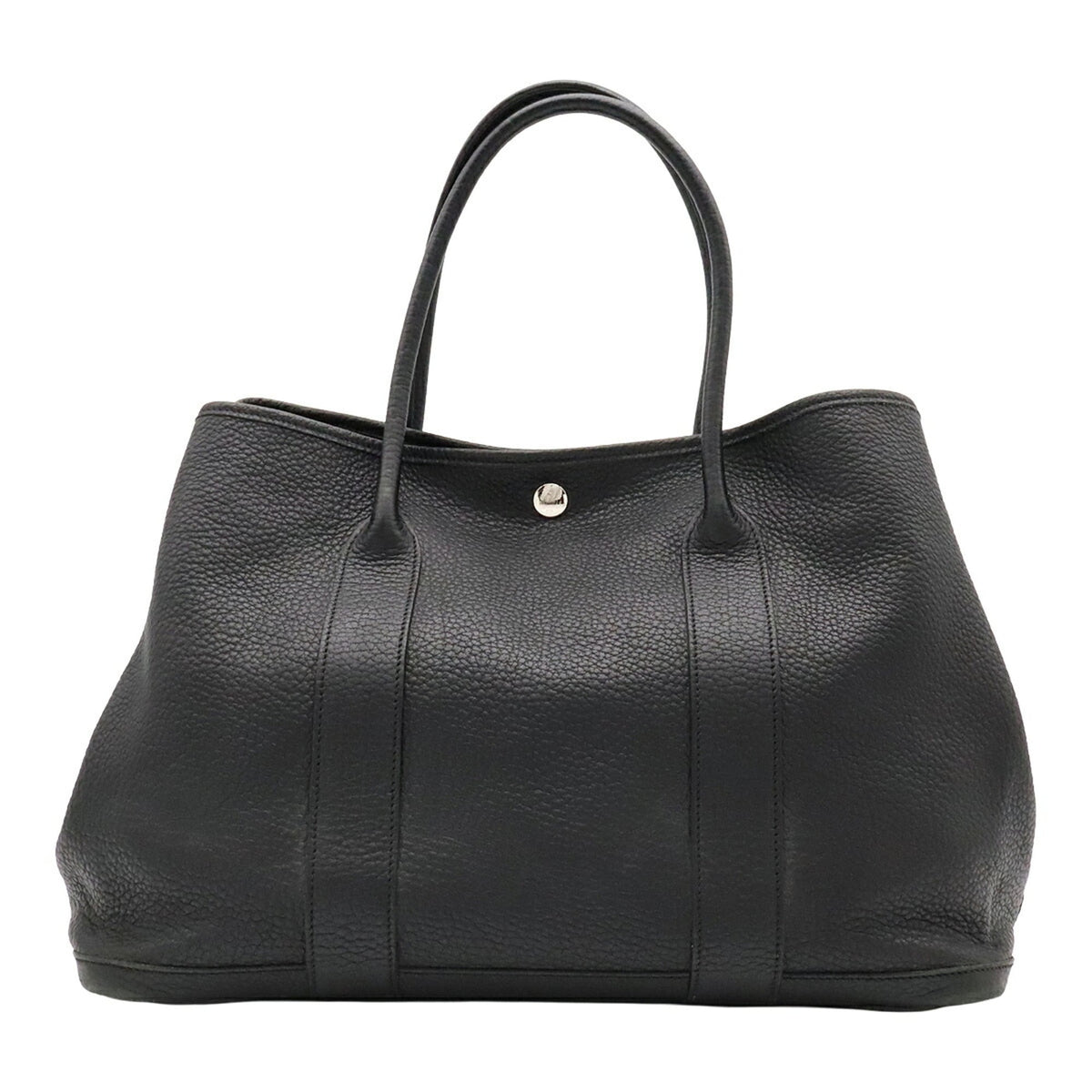 Hermes Black Leather Handbag Tote Bag (Pre-Owned)