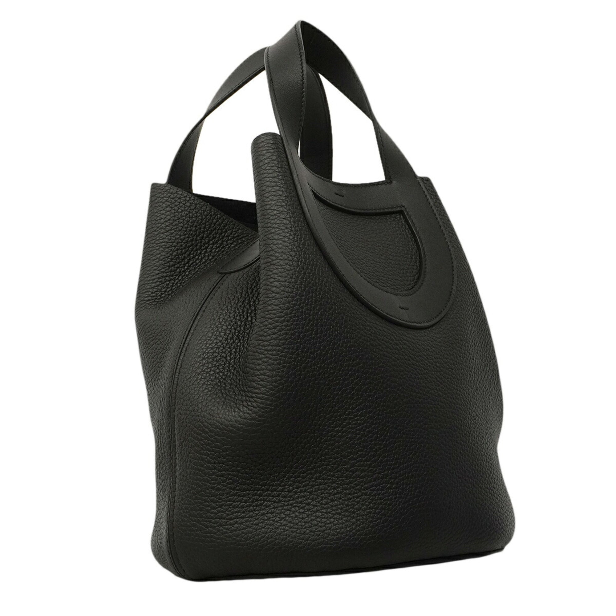 Hermes Black Taurillon Clemence Leather Handbag (Pre-Owned)