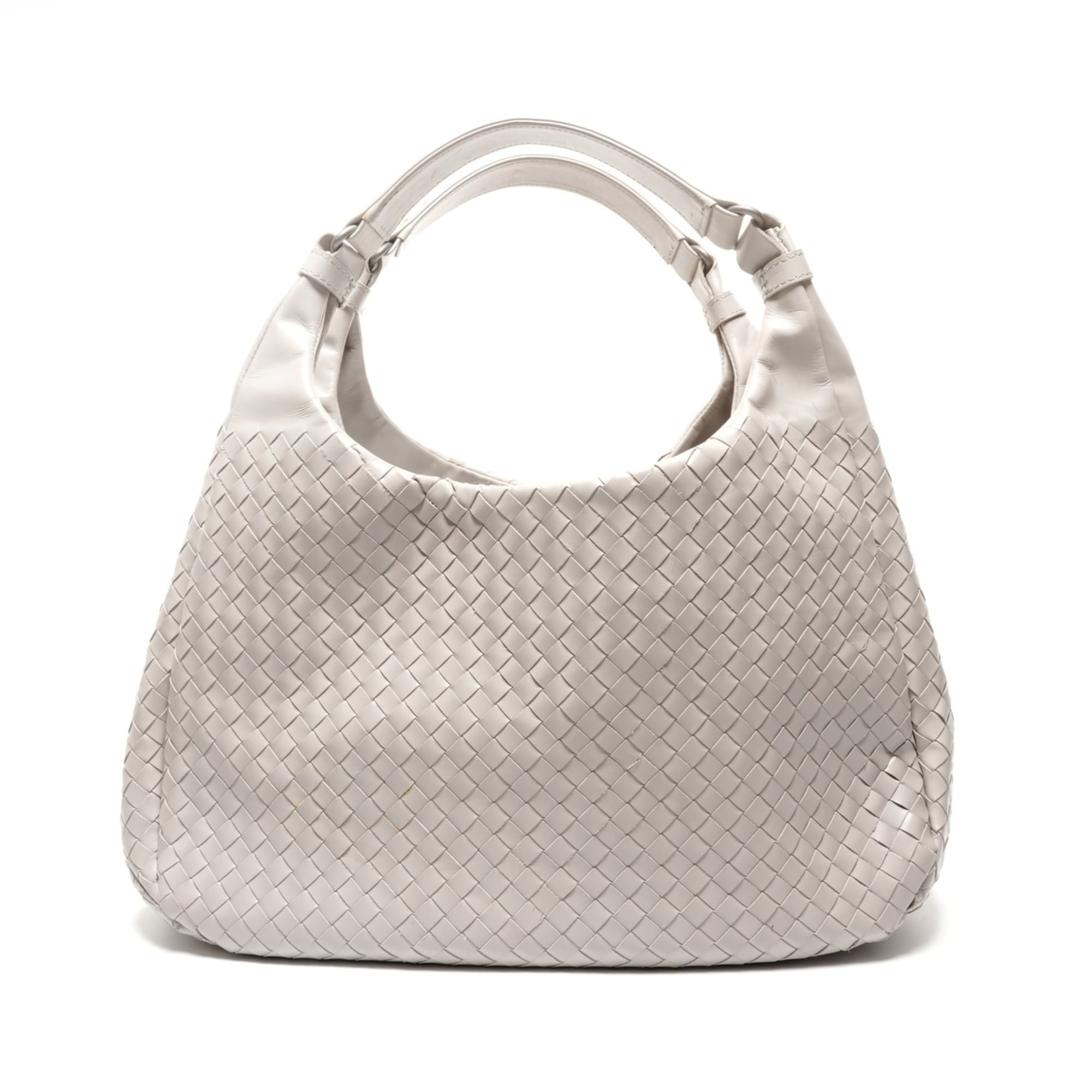 Bottega Veneta Intrecciato Gray Shoulder Bag (Pre-Owned)