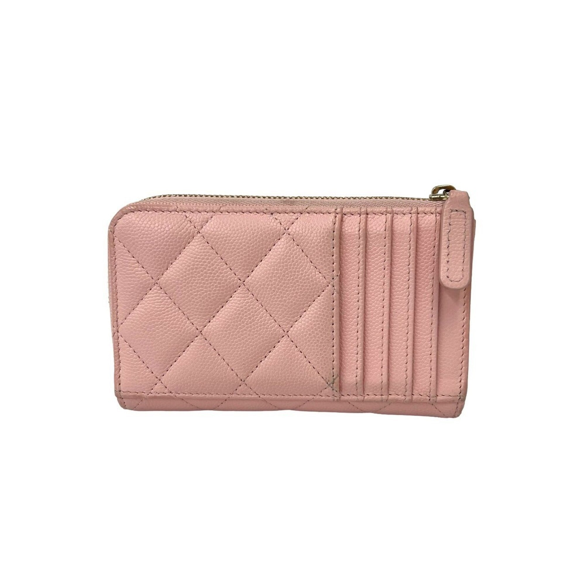Chanel Pink Grained Calfskin Coin Purse/Coin Case (Pre-Owned)