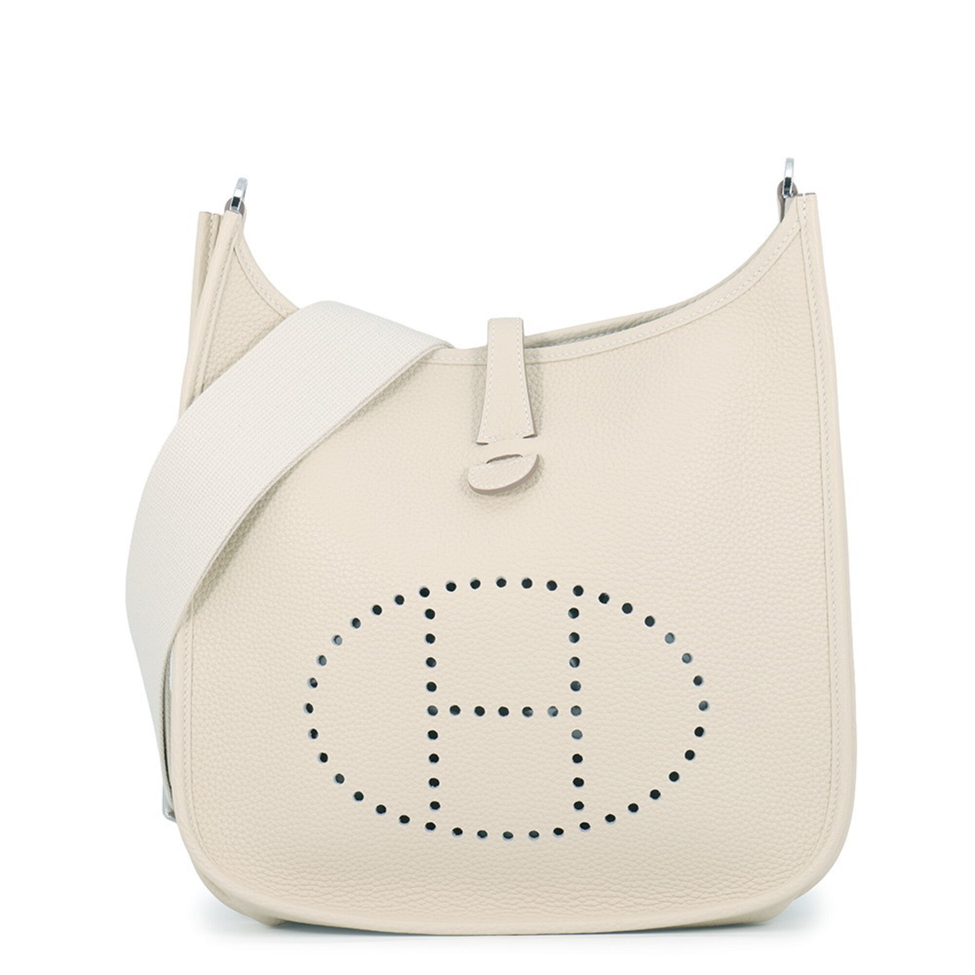 Hermes Ivory Taurillon Clemence Leather Shoulder Bag (Pre-Owned)