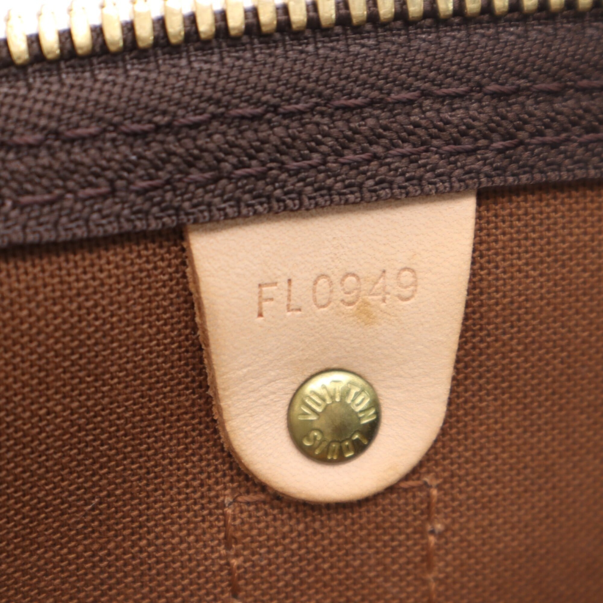 Louis Vuitton Beige Brown Coated Canvas Boston Bag (Pre-Owned)
