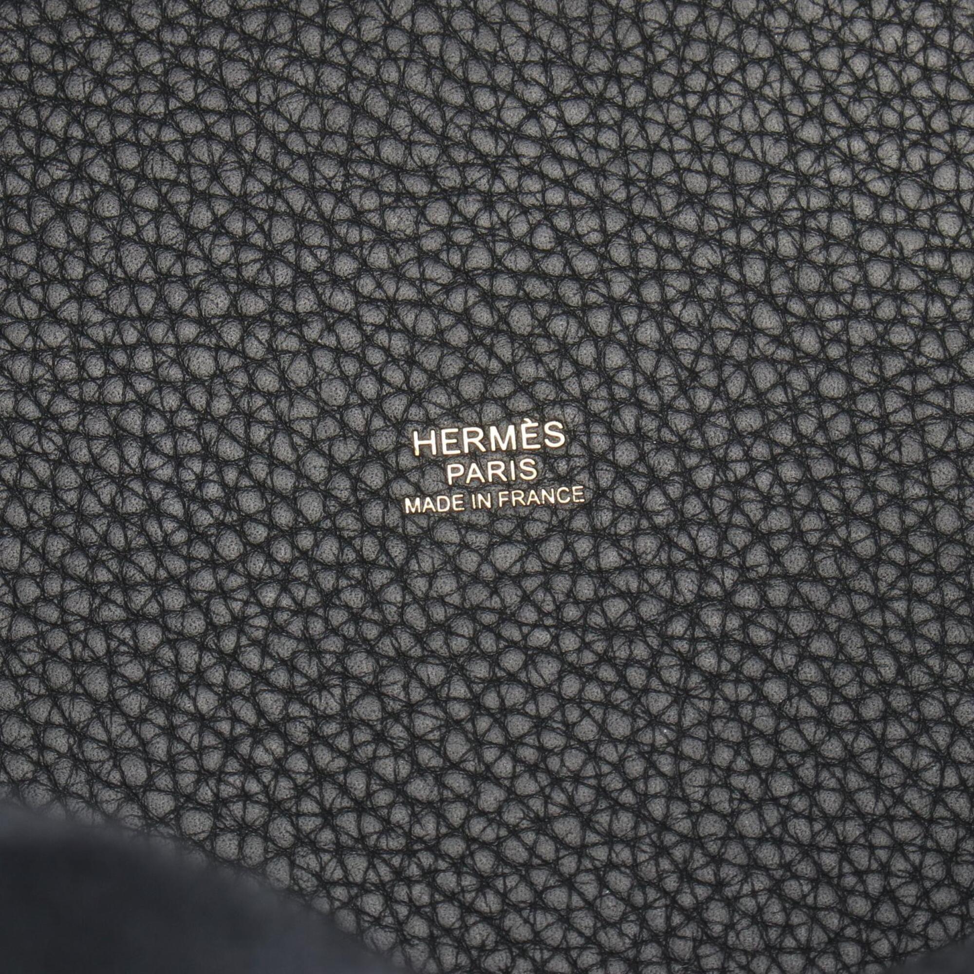 Hermes Black Taurillon Clemence Leather Handbag (Pre-Owned)