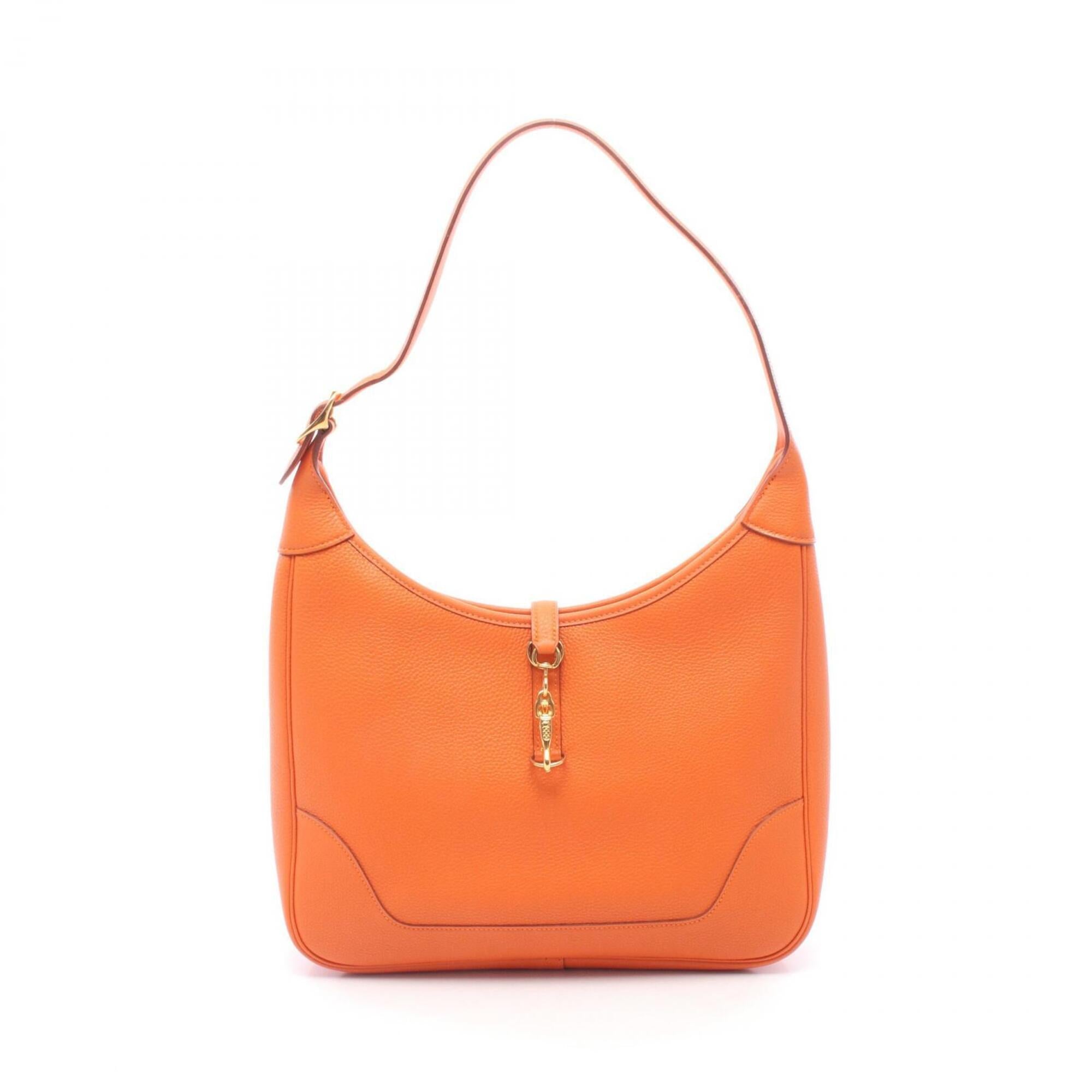 Hermes Orange Togo Leather Handbag Shoulder Bag (Pre-Owned)