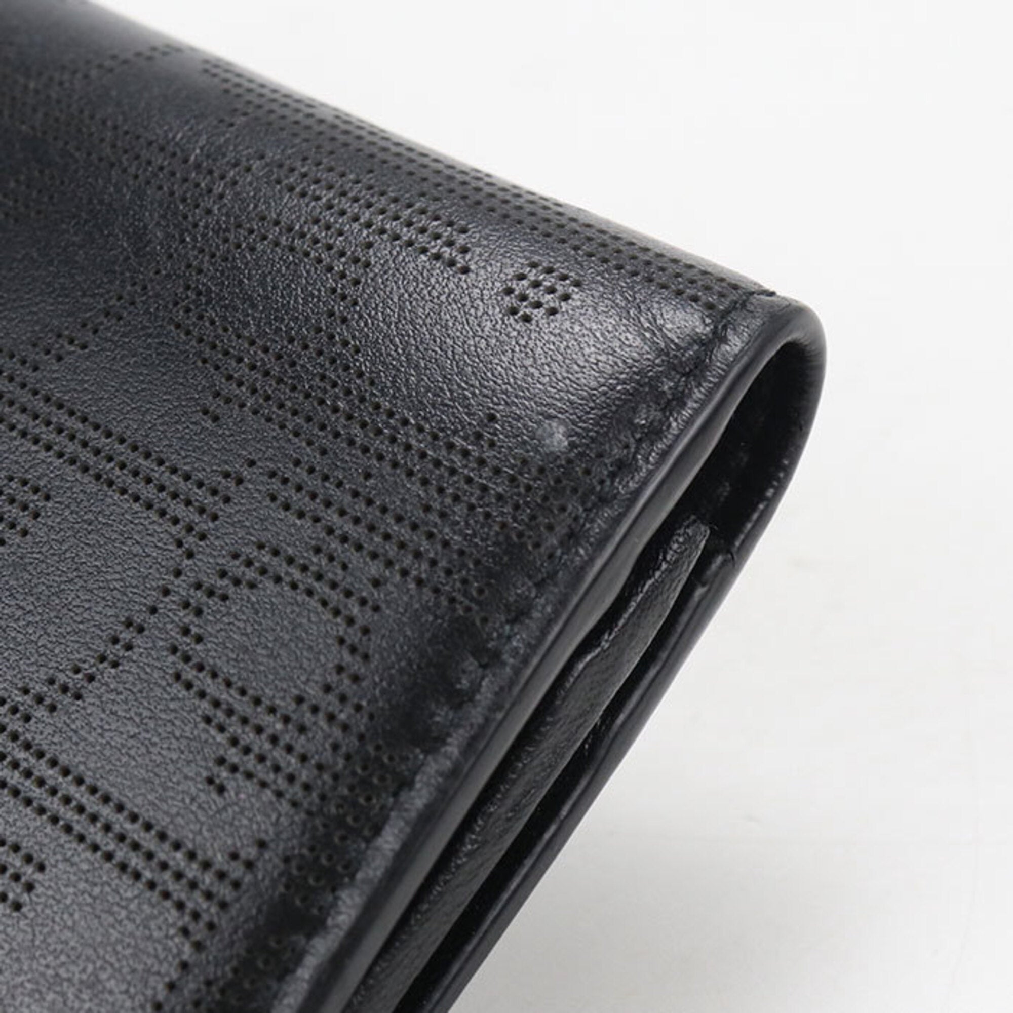 Christian Dior Black Leather Long Wallet (Bi-Fold) (Pre-Owned)