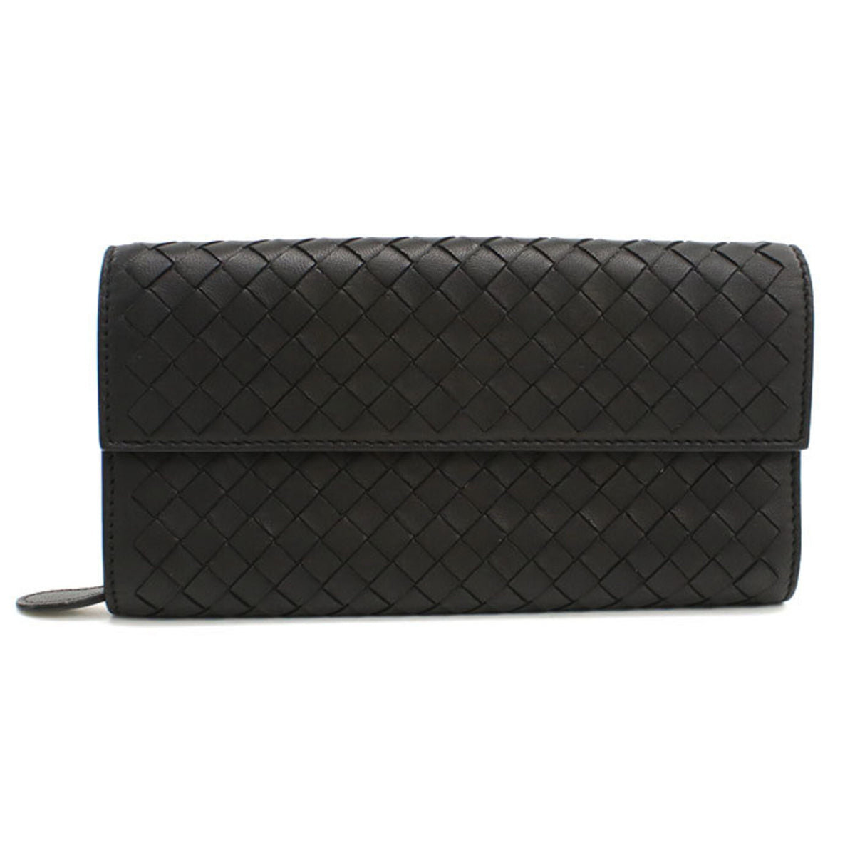 Bottega Veneta Black Leather Long Wallet (Bi-Fold) (Pre-Owned)