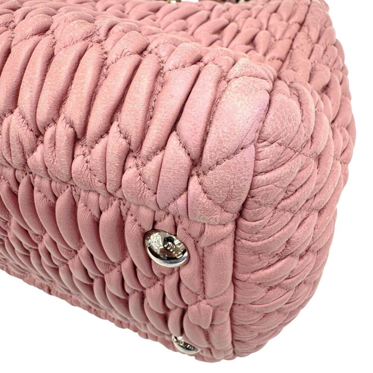 Miu Miu Pink Leather Handbag Shoulder Bag (Pre-Owned)