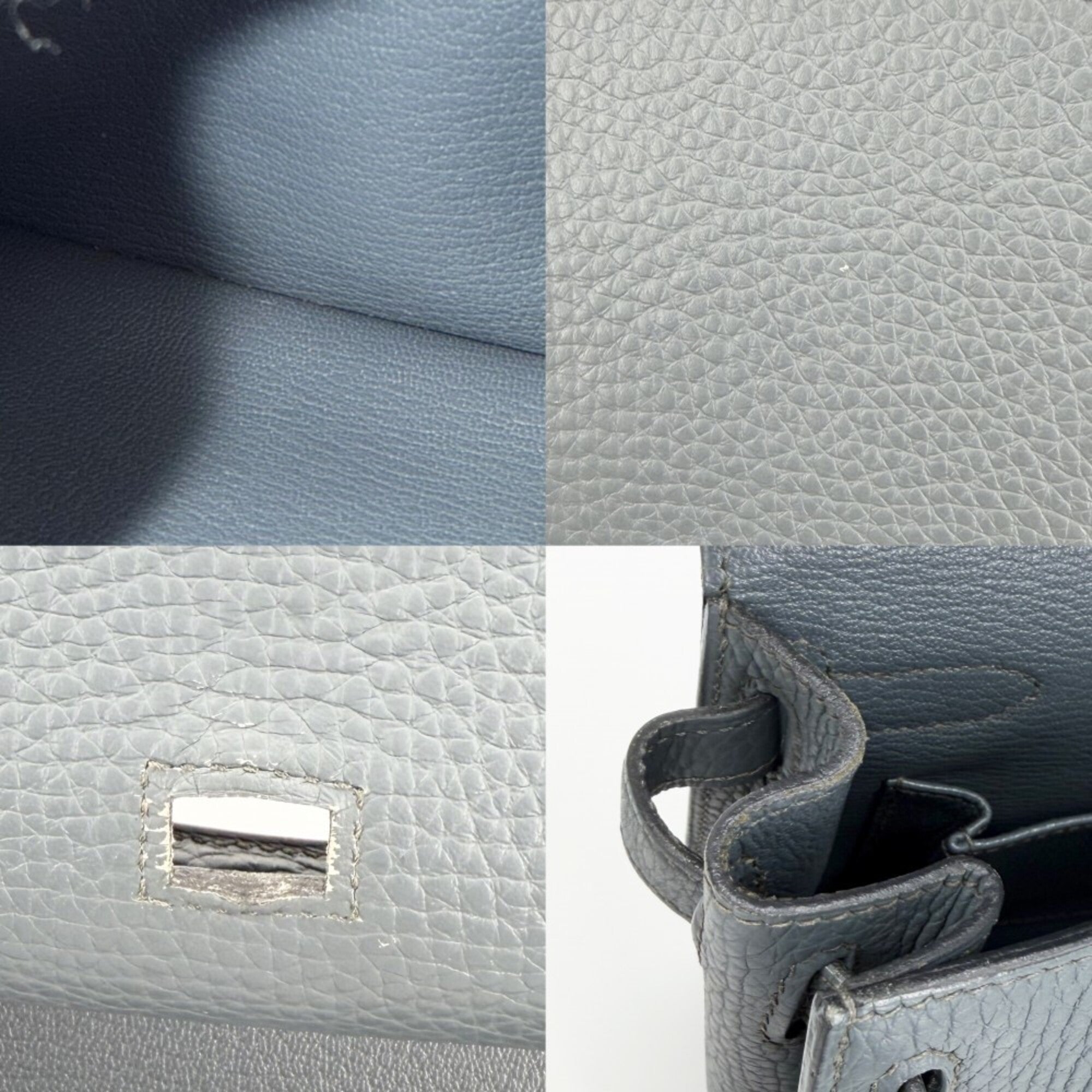 Hermes Blue Leather Shoulder Bag (Pre-Owned)