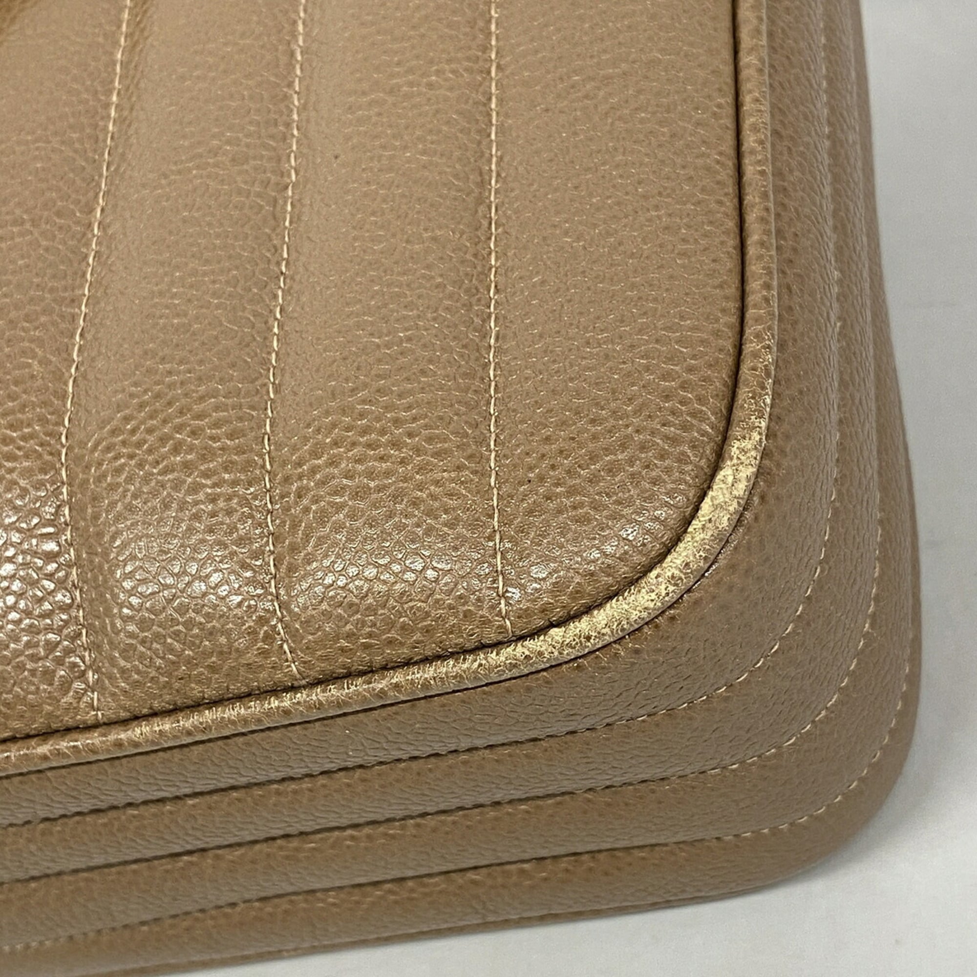 Chanel Light Brown Grained Calfskin Shoulder Bag (Pre-Owned)