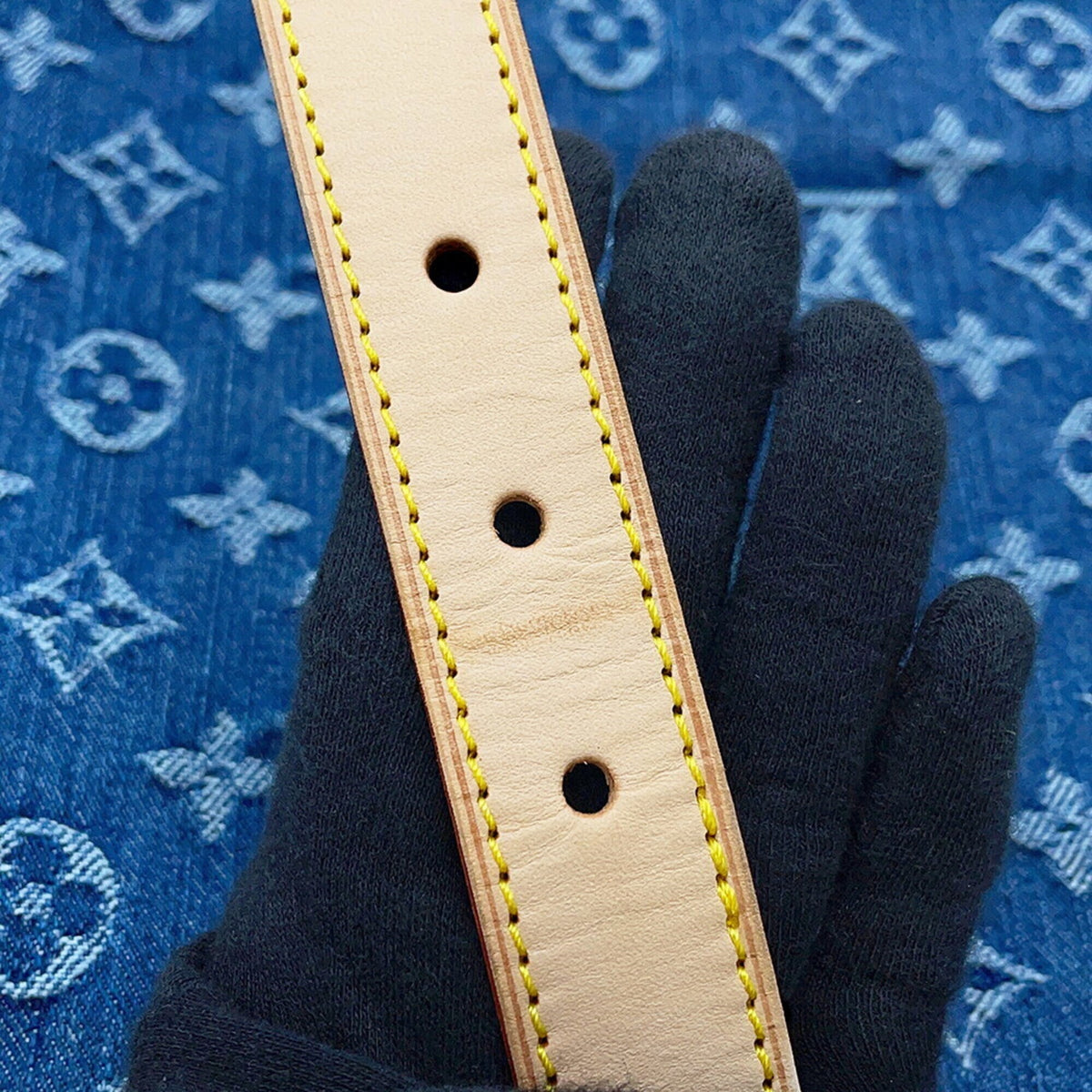 Louis Vuitton Blue Yellow Monogram Denim Shoulder Bag (Pre-Owned)