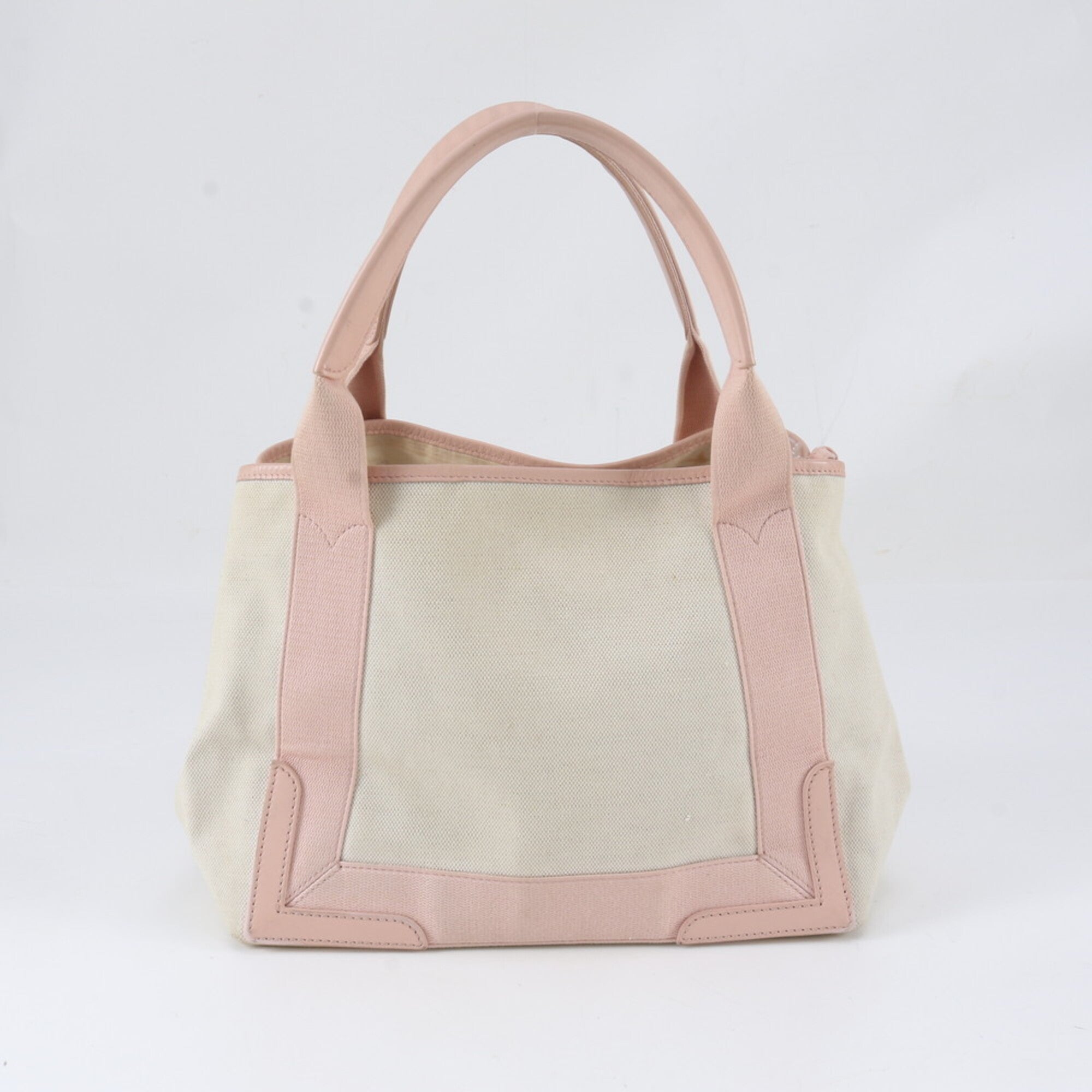 Balenciaga Pink White Leather Canvas Handbag Shoulder Bag Tote Bag (Pre-Owned)