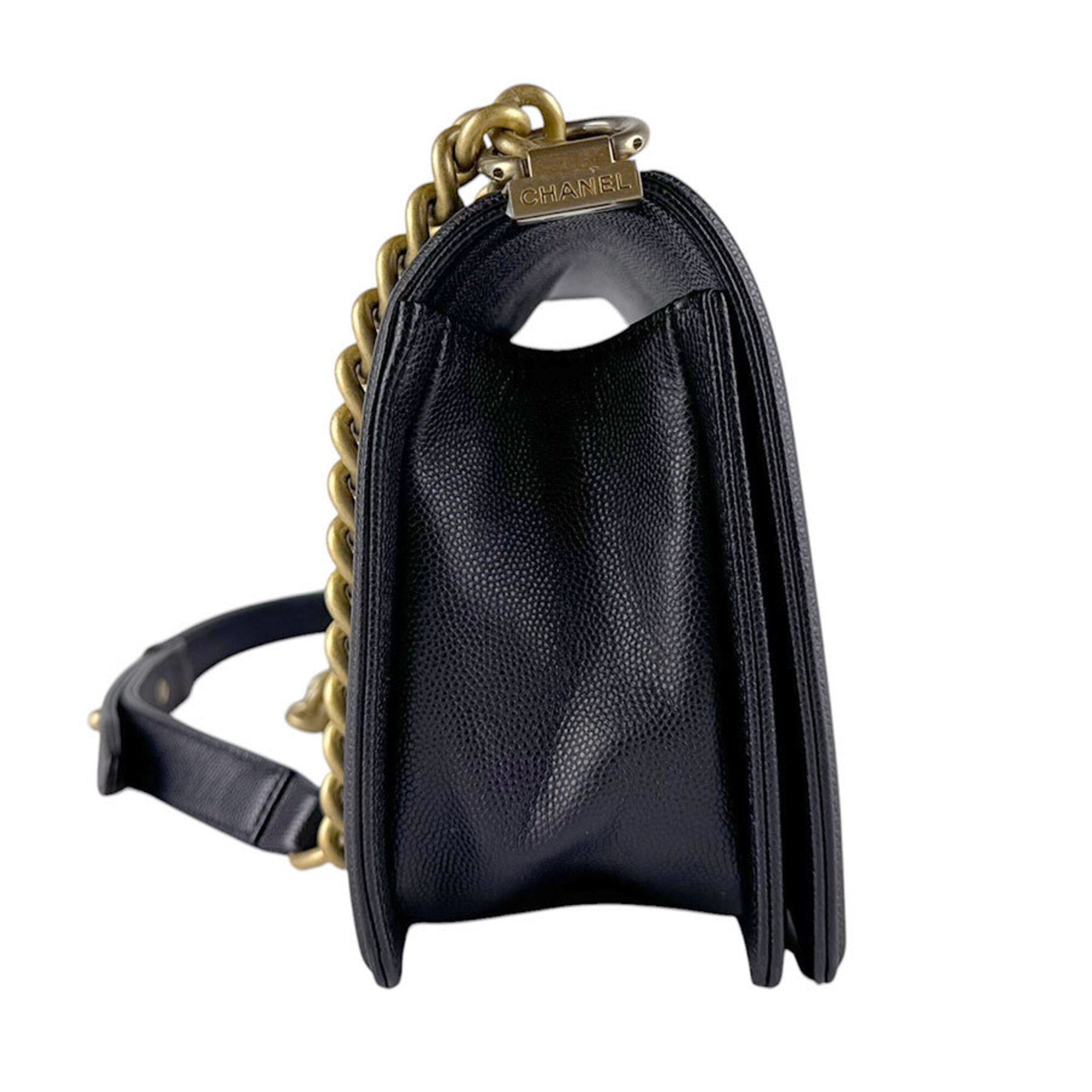Chanel Black Grained Calfskin Shoulder Bag (Pre-Owned)