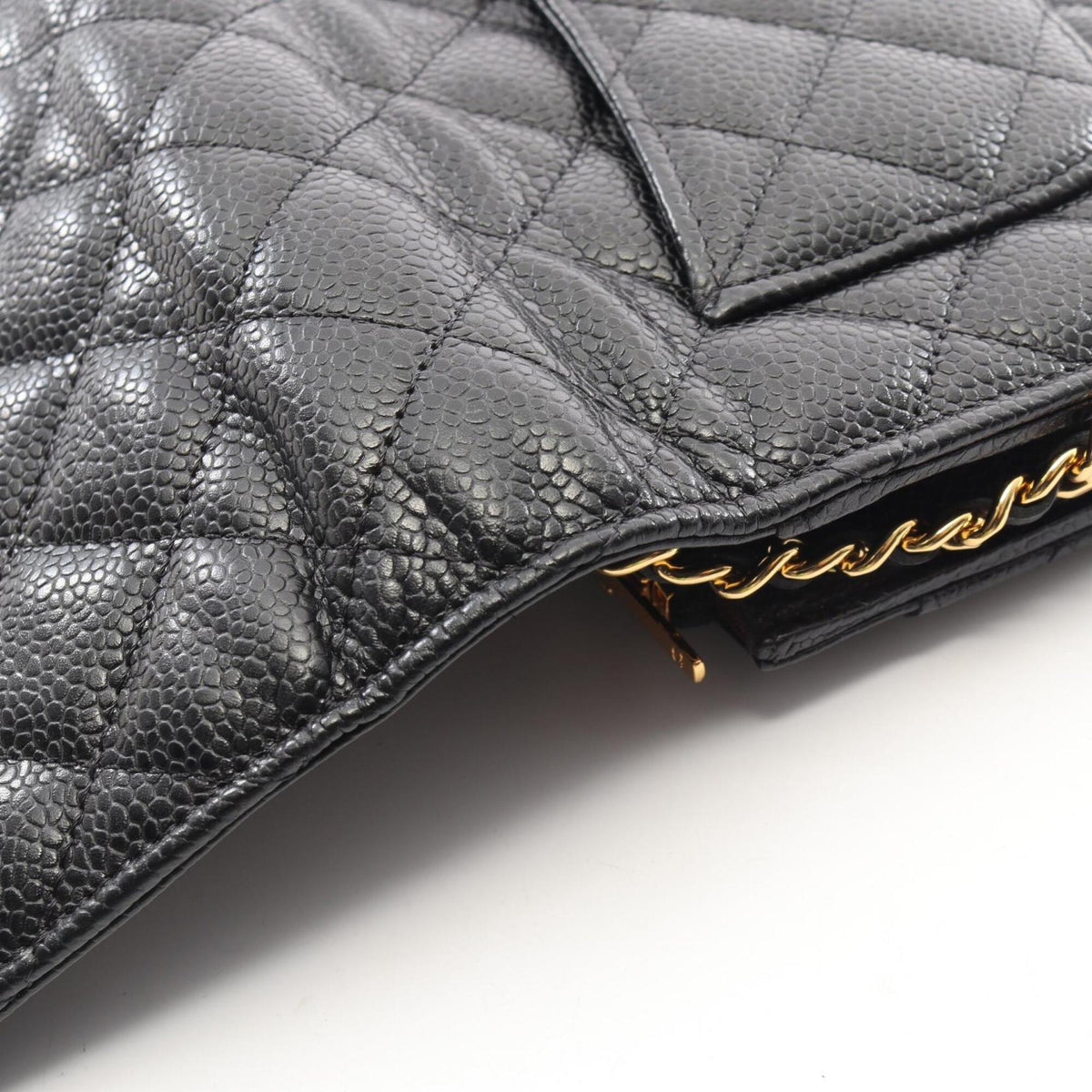 Chanel Black Grained Calfskin Handbag Shoulder Bag (Pre-Owned)