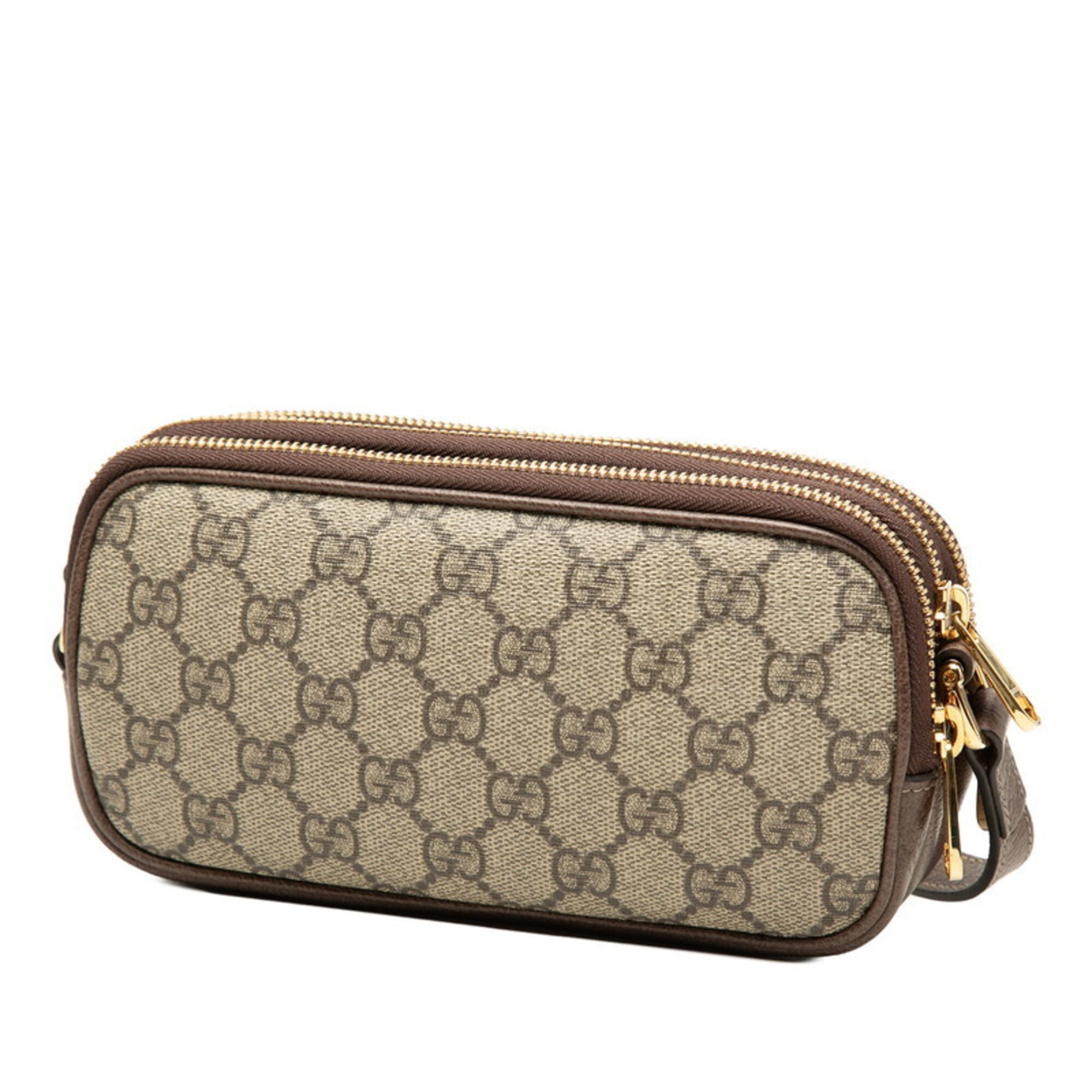 Gucci Beige Brown Pvc Leather Shoulder Bag (Pre-Owned)