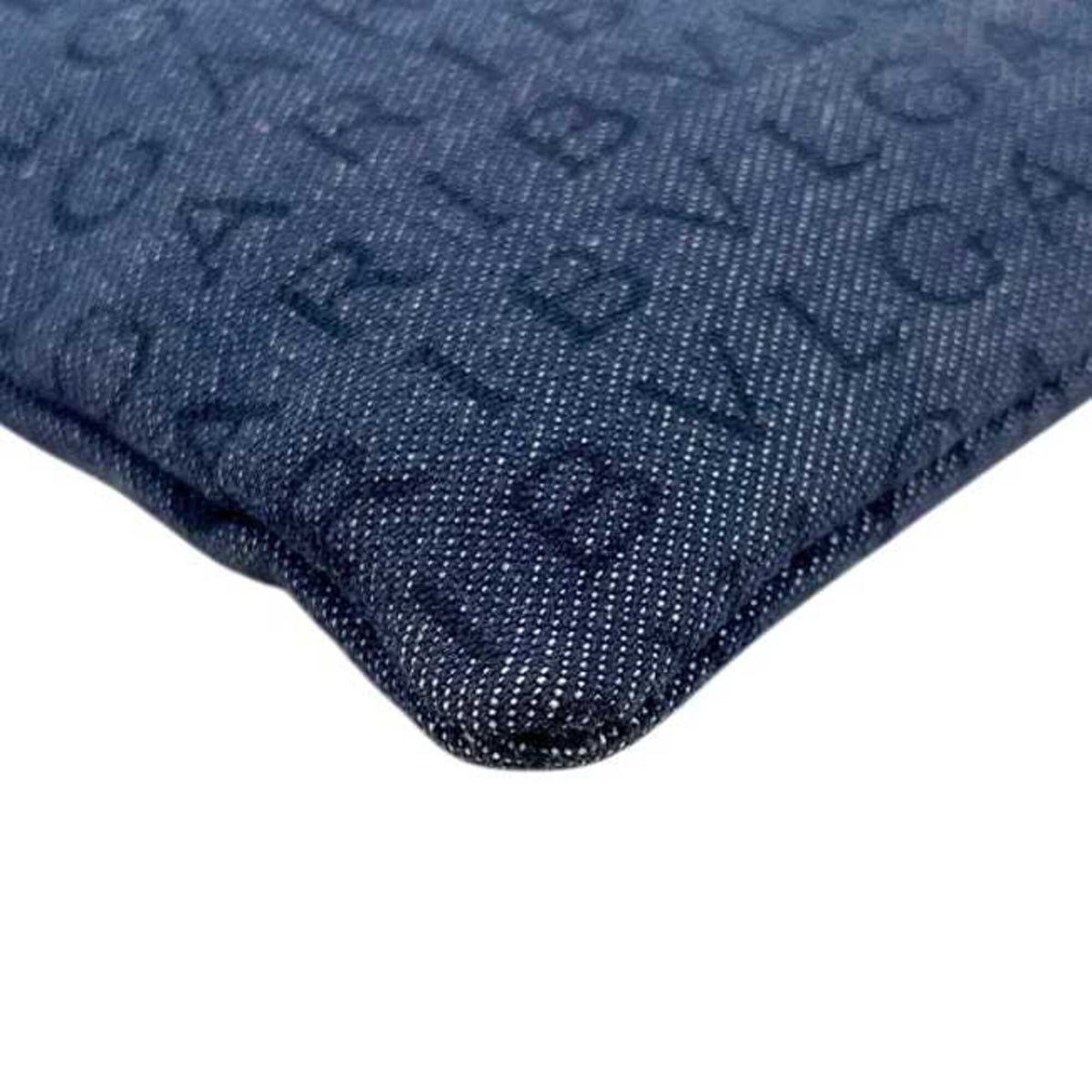 Bvlgari Blue Denim Leather Pochette Shoulder Bag (Pre-Owned)