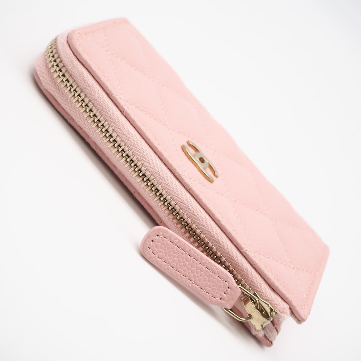 Chanel Matelasse Pink Grained Calfskin Coin Purse/Coin Case (Pre-Owned)