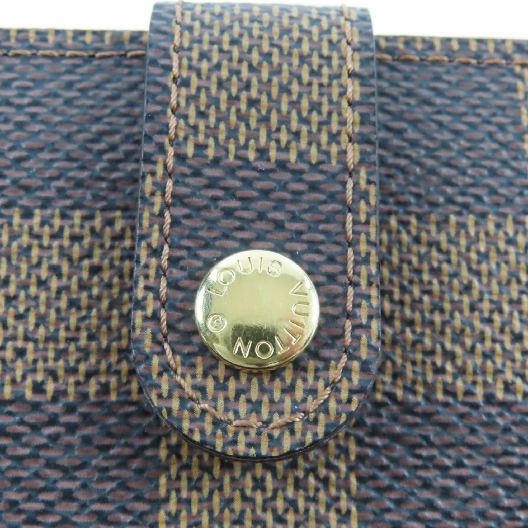Louis Vuitton Brown Damier Canvas Leather Wallet (Bi-Fold) (Pre-Owned)