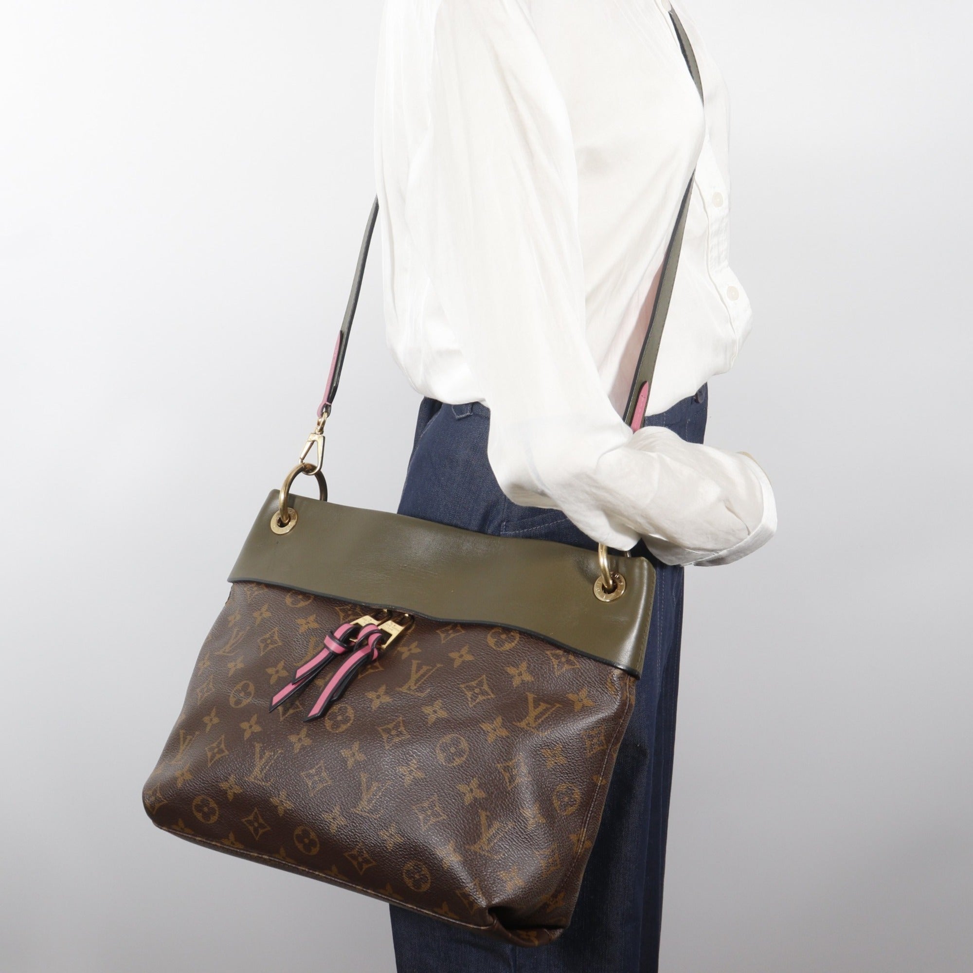Louis Vuitton Brown Green Pink Monogram Shoulder Bag (Pre-Owned)