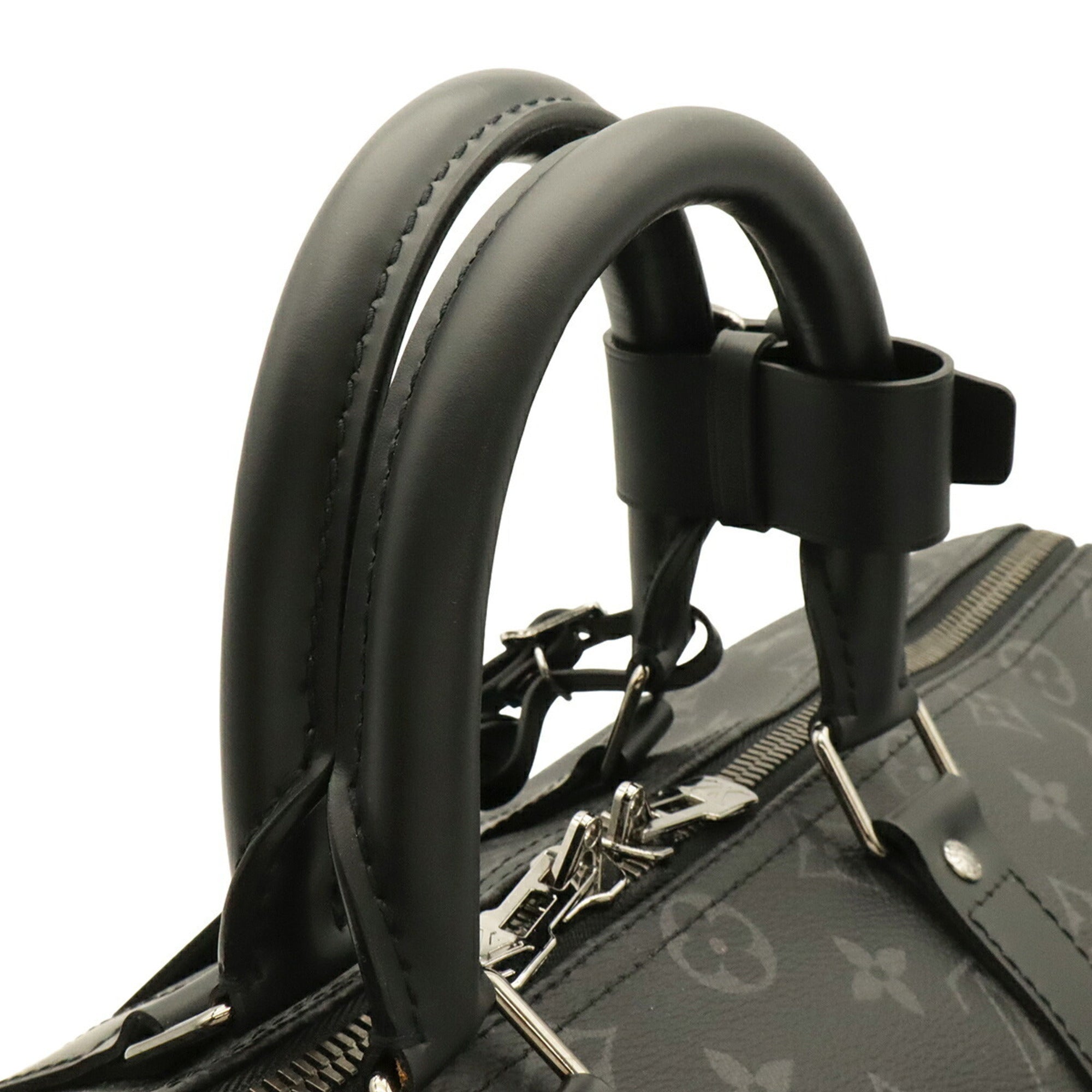 Louis Vuitton Black Gray Monogram Eclipse Canvas Boston Bag Shoulder Bag (Pre-Owned)