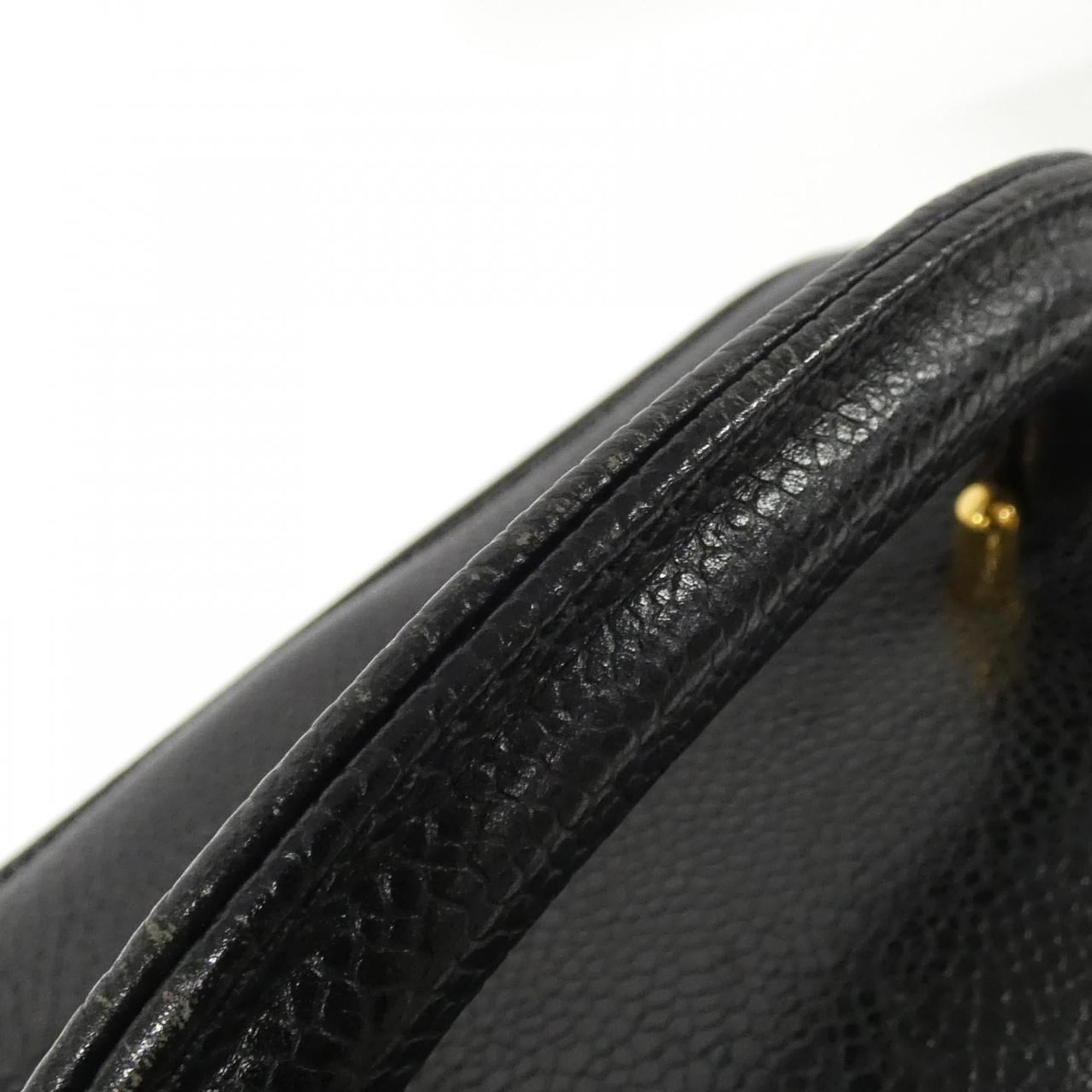 Chanel Black Caviar Leather Handbag (Pre-Owned)