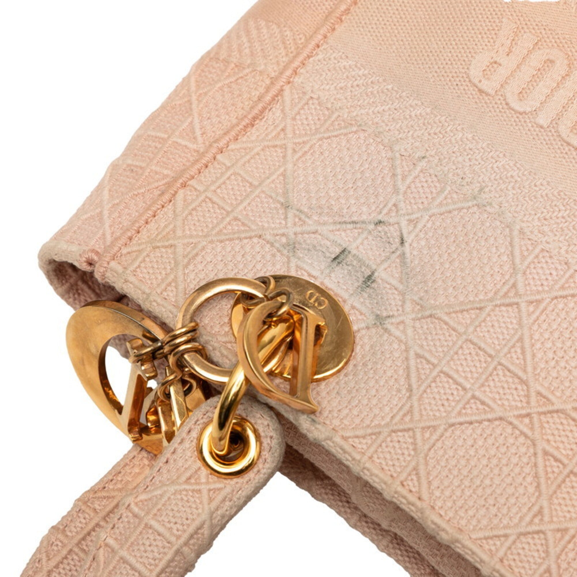 Christian Dior Pink Canvas Handbag Shoulder Bag (Pre-Owned)