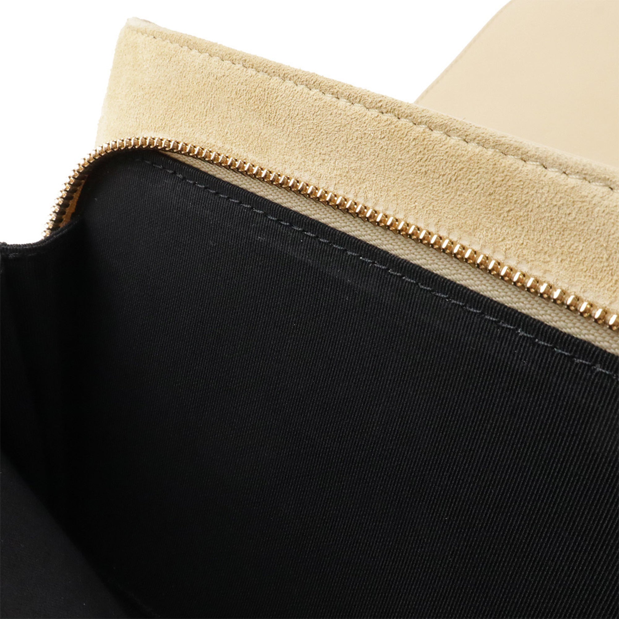 Chanel Beige Black Suede Handbag (Pre-Owned)