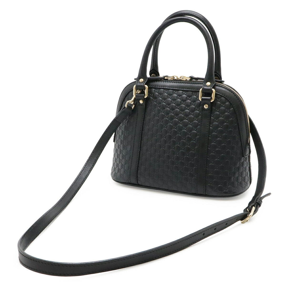 Gucci Black Leather Handbag Shoulder Bag (Pre-Owned)