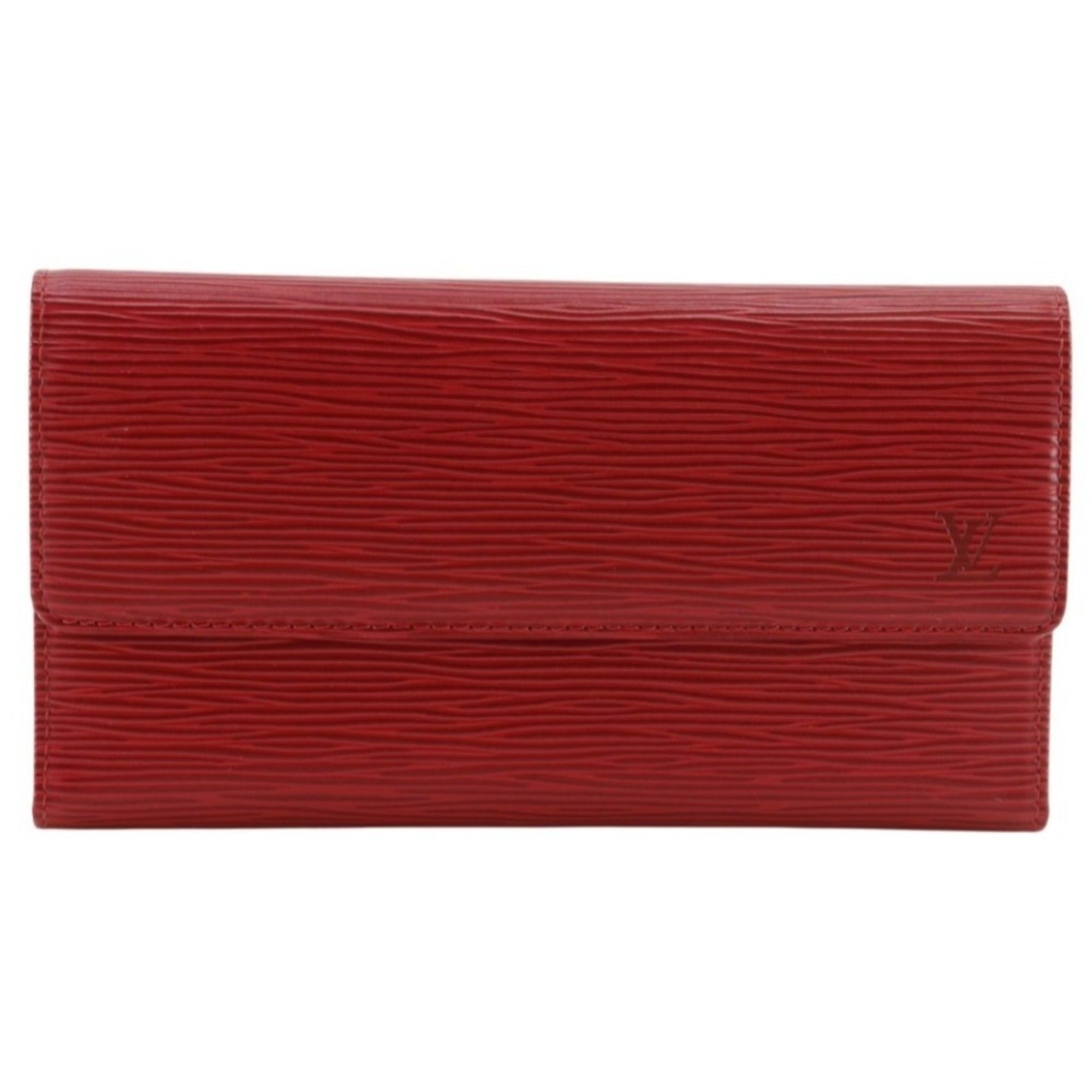 Louis Vuitton Epi Castilian Red Red Color Epi Leather Long Wallet (Bi-Fold) (Pre-Owned)