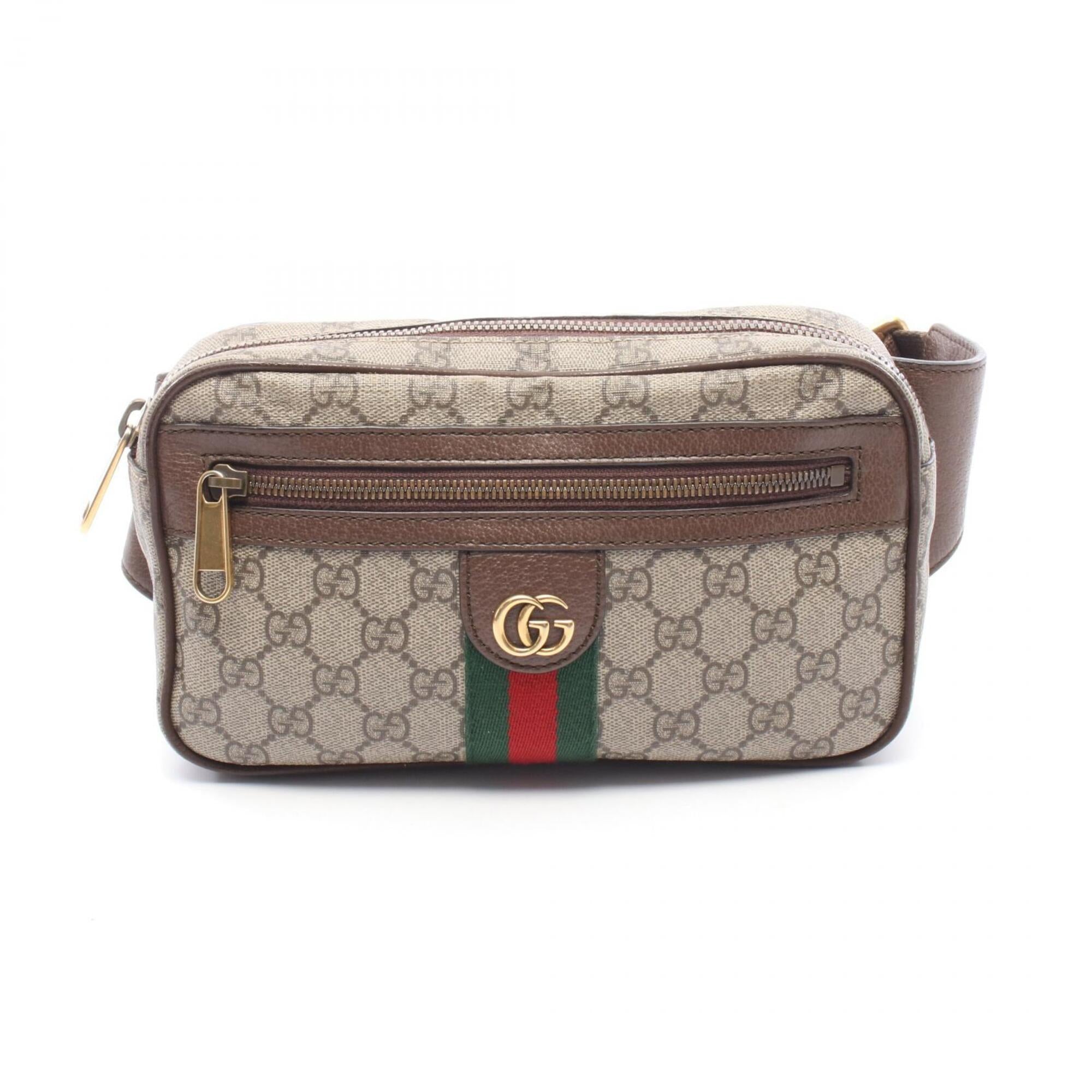 Gucci Beige Brown Gg Supreme Fanny Pack Handbag (Pre-Owned)