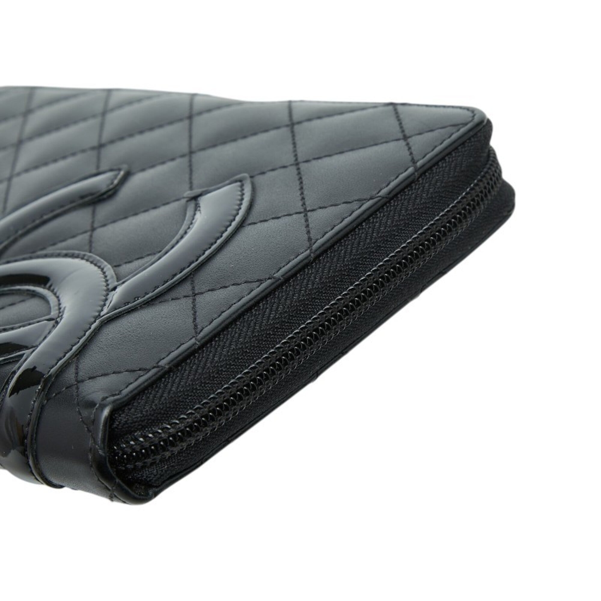 Chanel Black Leather Long Wallet (Bi-Fold) (Pre-Owned)