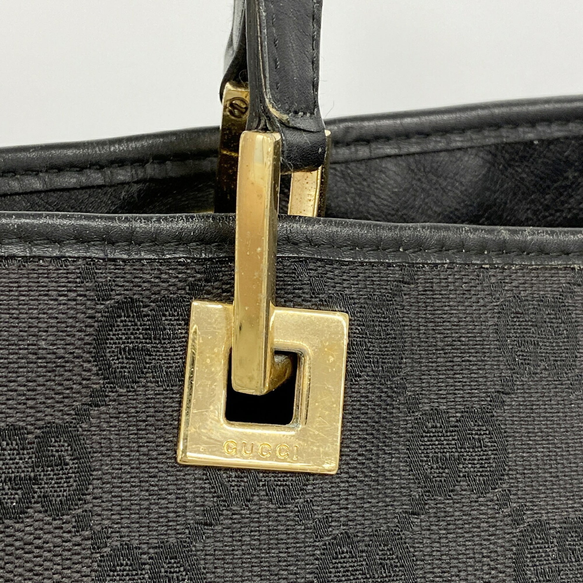 Gucci Black Canvas Tote Bag (Pre-Owned)