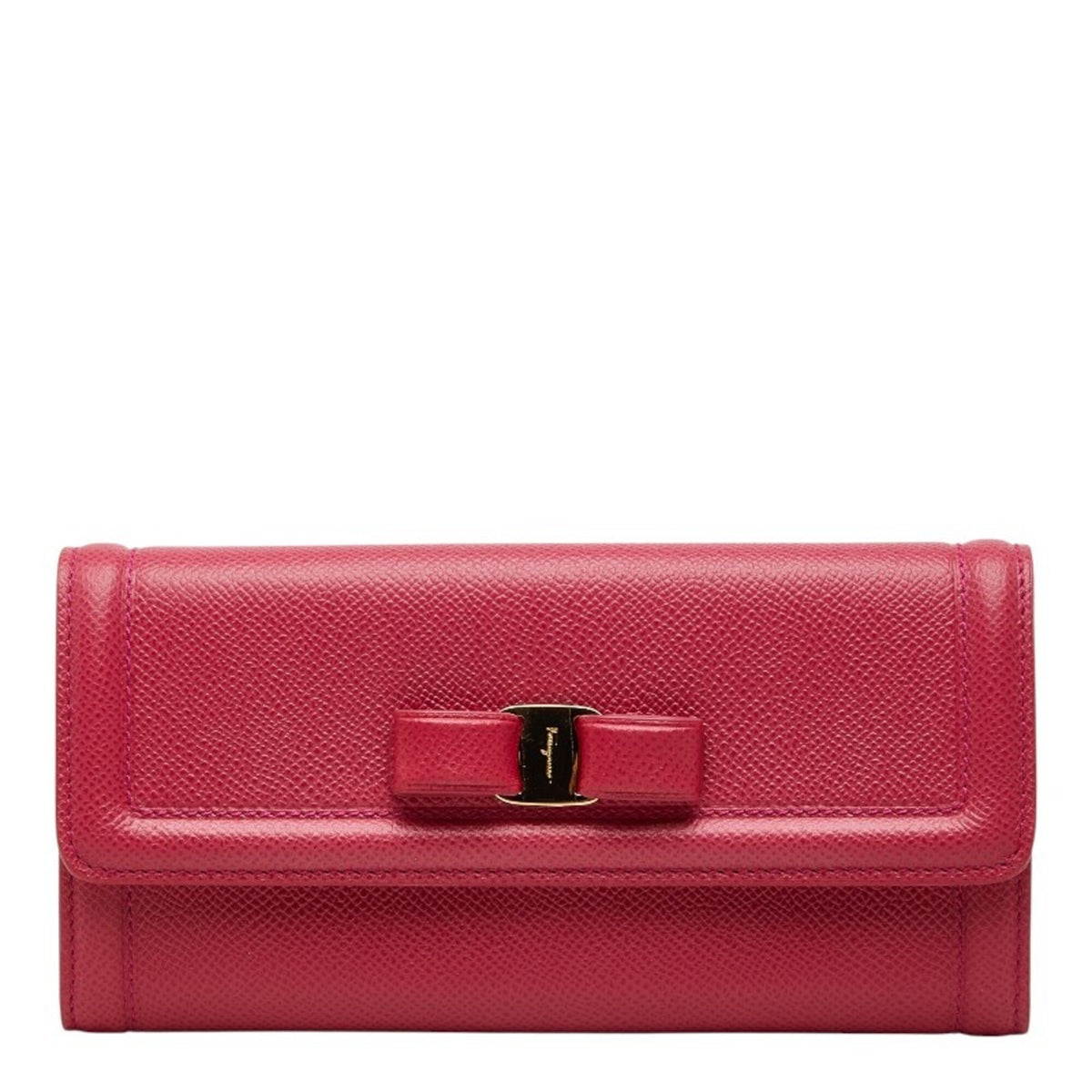 Salvatore Ferragamo Pink Leather Long Wallet (Bi-Fold) (Pre-Owned)