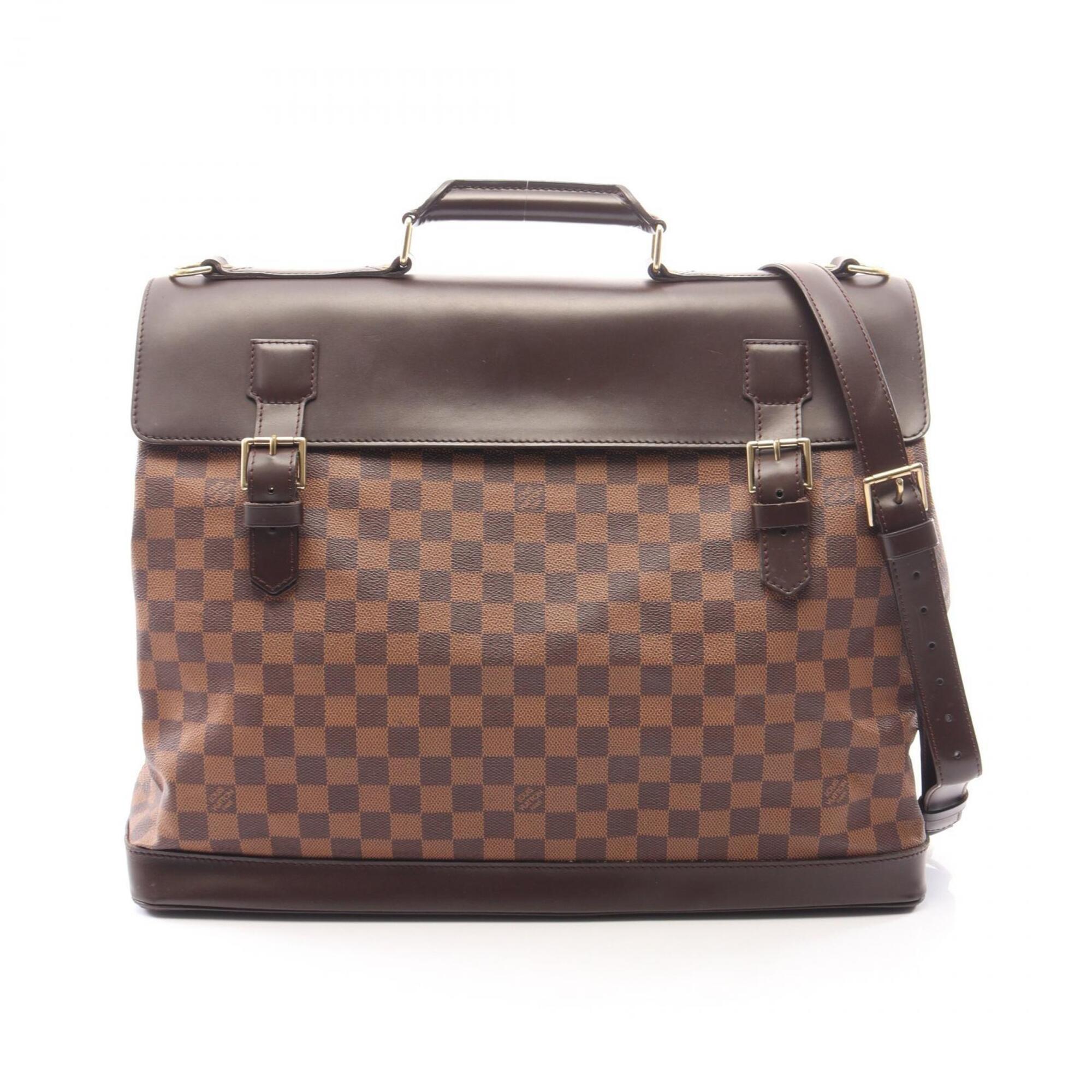 Louis Vuitton Brown Coated Canvas Pvc Damier Canvas Leather Boston Bag Handbag (Pre-Owned)