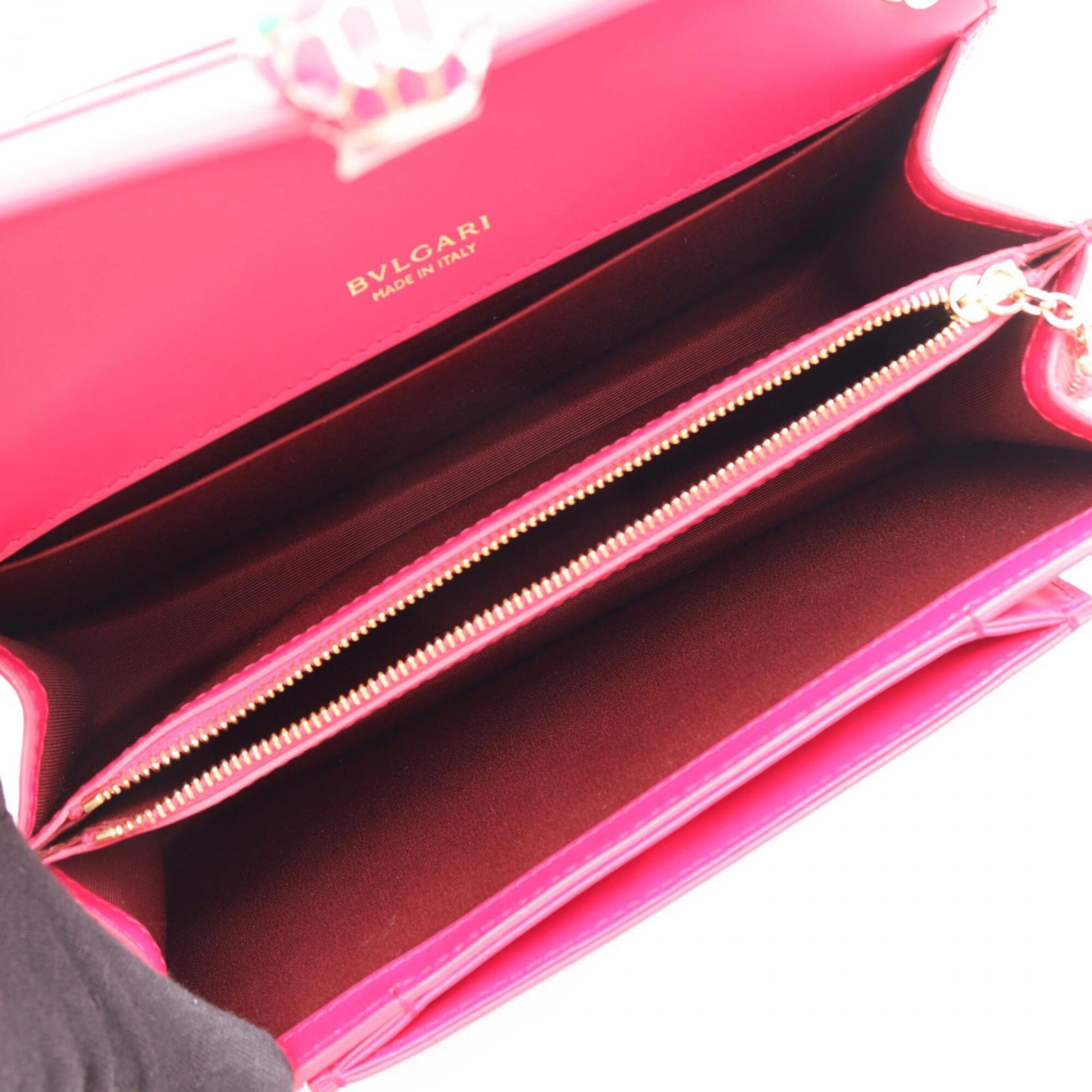 Bvlgari Pink Leather Handbag Shoulder Bag (Pre-Owned)