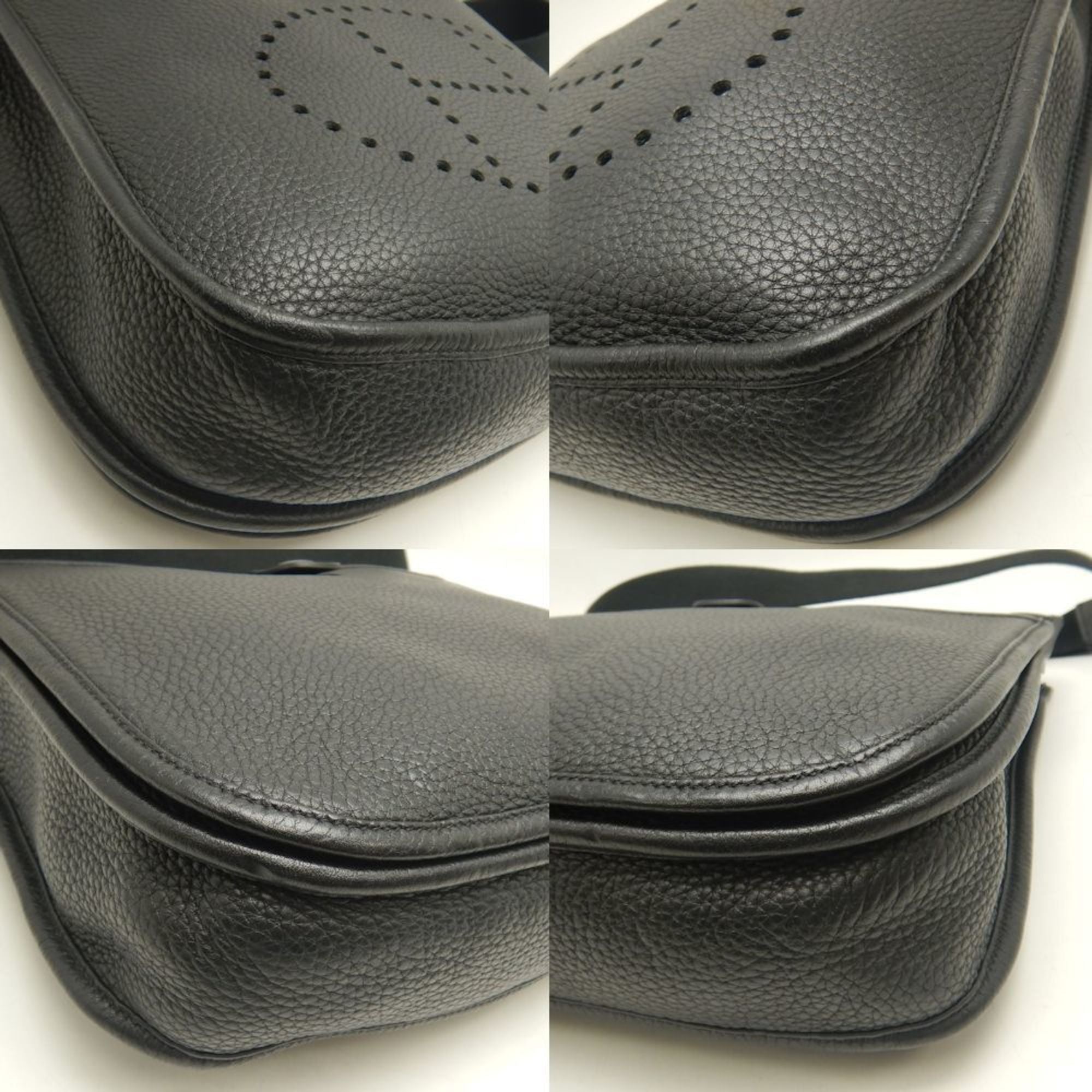 Hermes Black Taurillon Clemence Leather Shoulder Bag (Pre-Owned)