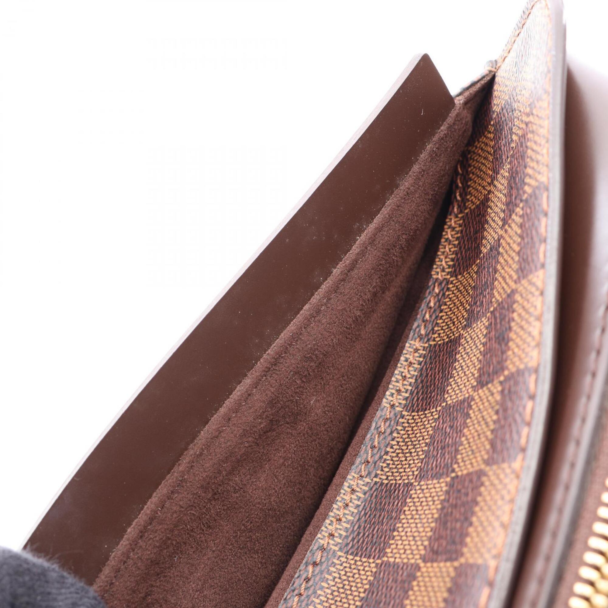 Louis Vuitton Brown Coated Canvas Clutch Bag Handbag (Pre-Owned)