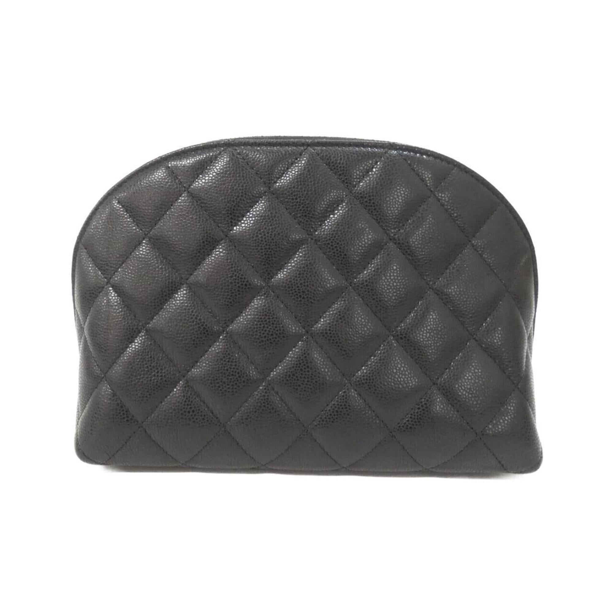 Chanel Black Grained Calfskin Handbag Pouch (Pre-Owned)