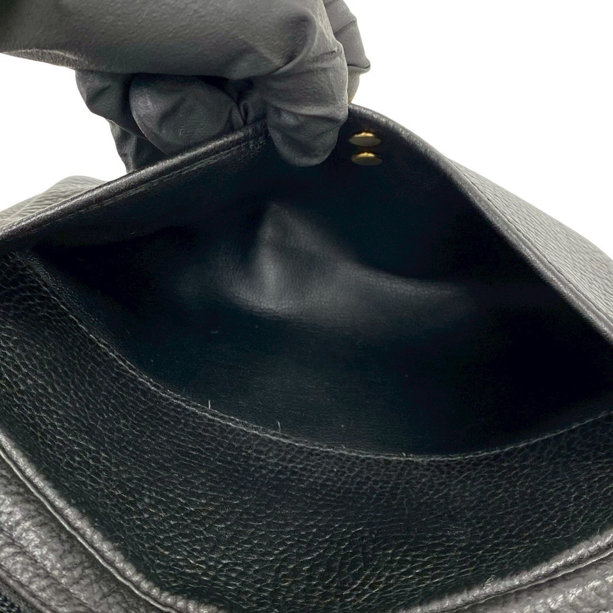 Christian Dior Black Leather Pochette Shoulder Bag (Pre-Owned)