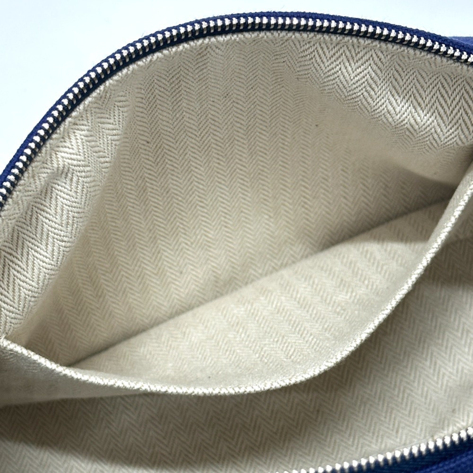 Hermes Black Blue Cotton Handbag (Pre-Owned)