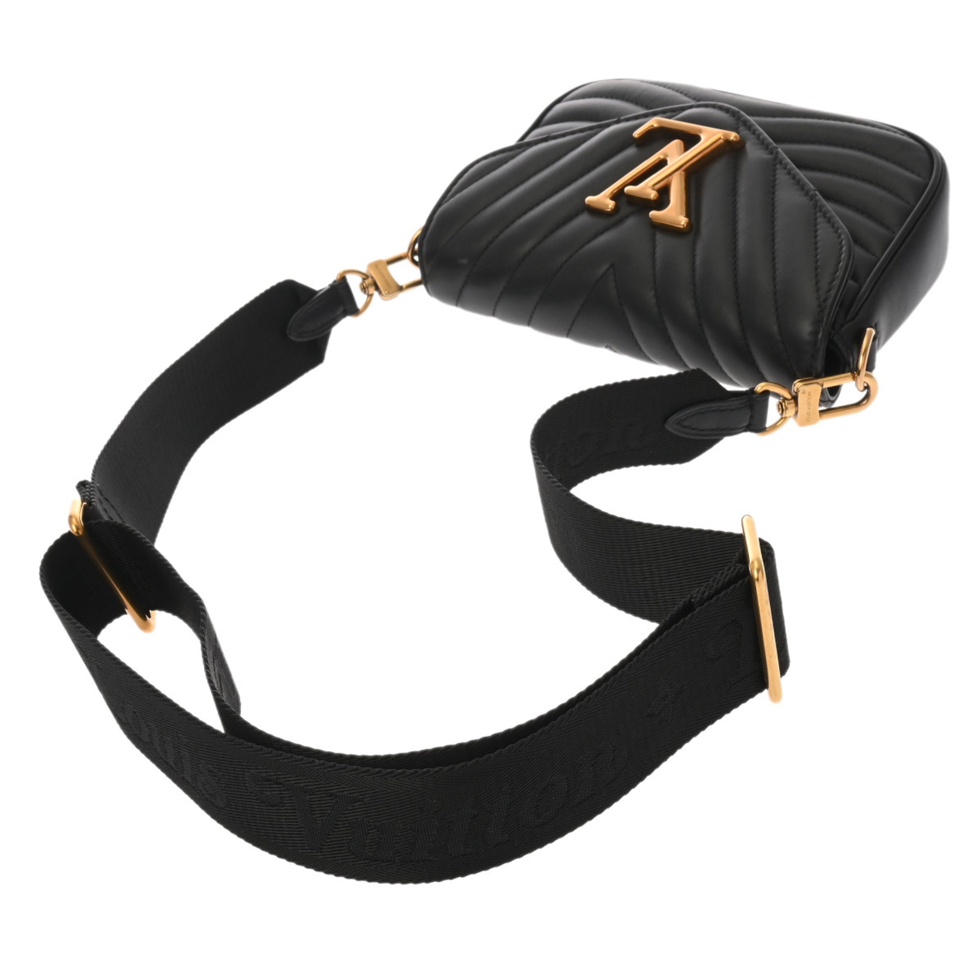 Louis Vuitton Noir Leather Pochette Shoulder Bag (Pre-Owned)