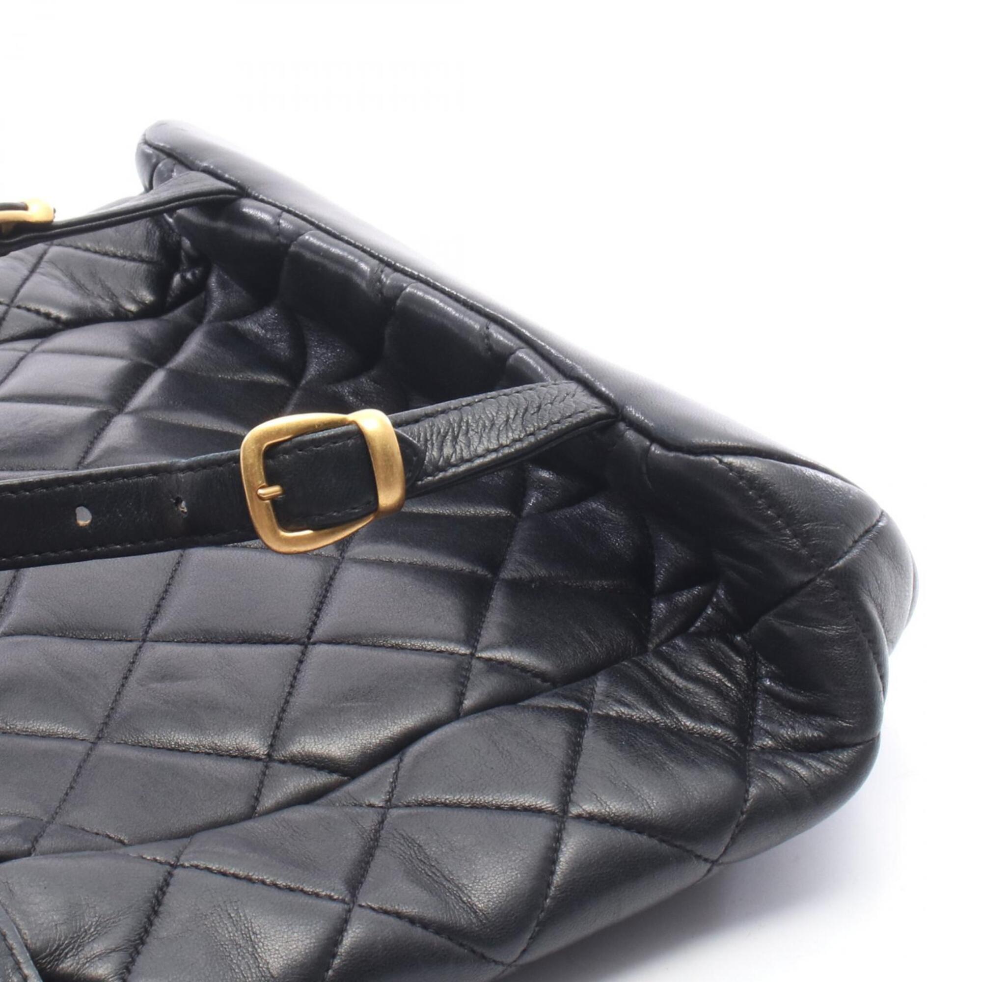 Chanel Black Leather Backpack Handbag (Pre-Owned)