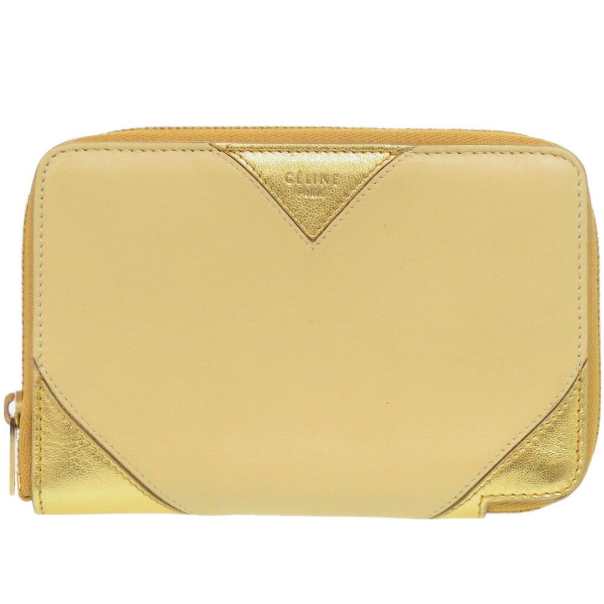 Celine Gold Yellow Leather Wallet (Bi-Fold) (Pre-Owned)