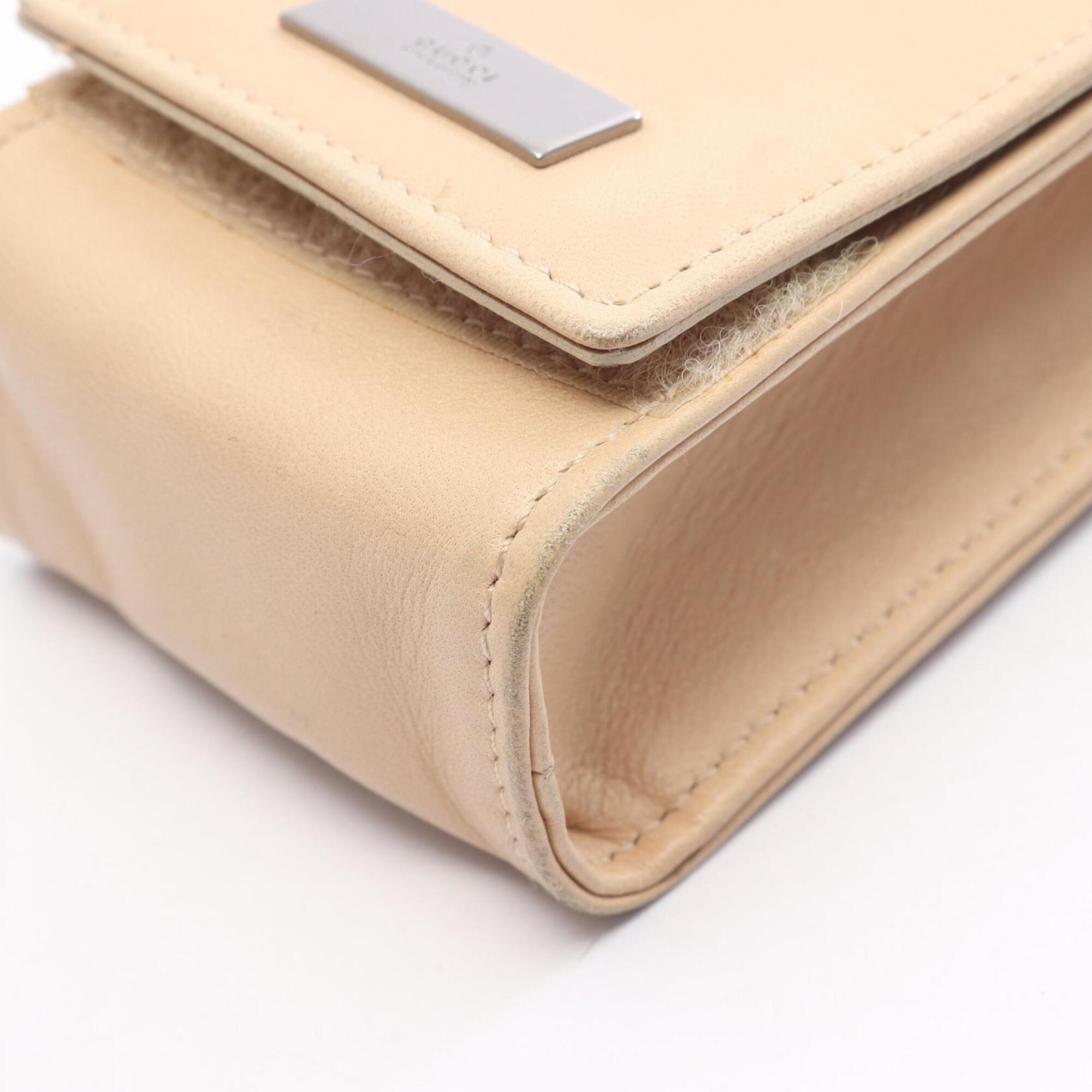 Gucci Beige Leather Handbag Shoulder Bag (Pre-Owned)