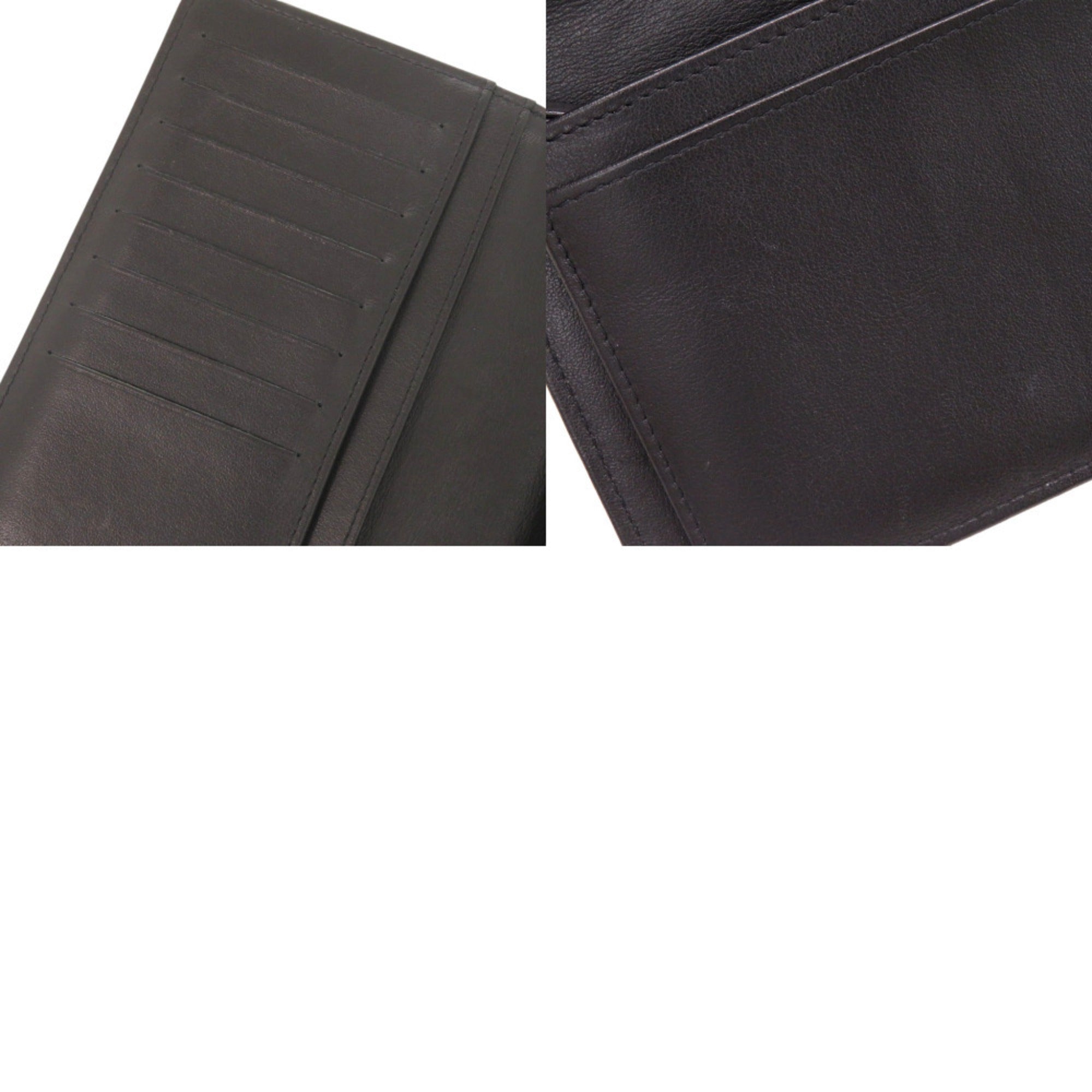 Chanel Black Leather Long Wallet (Bi-Fold) (Pre-Owned)