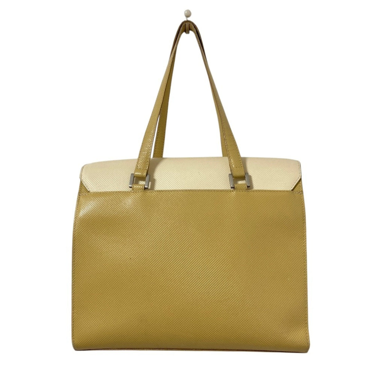 Bottega Veneta Beige White Leather Tote Bag (Pre-Owned)