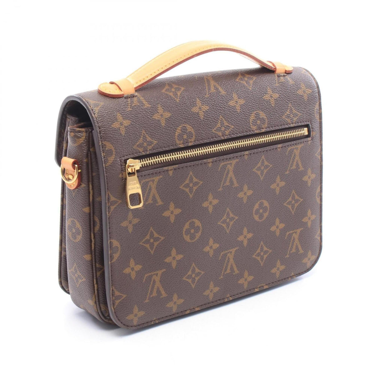 Louis Vuitton Brown Coated Canvas Monogram Leather Handbag Pochette (Pre-Owned)