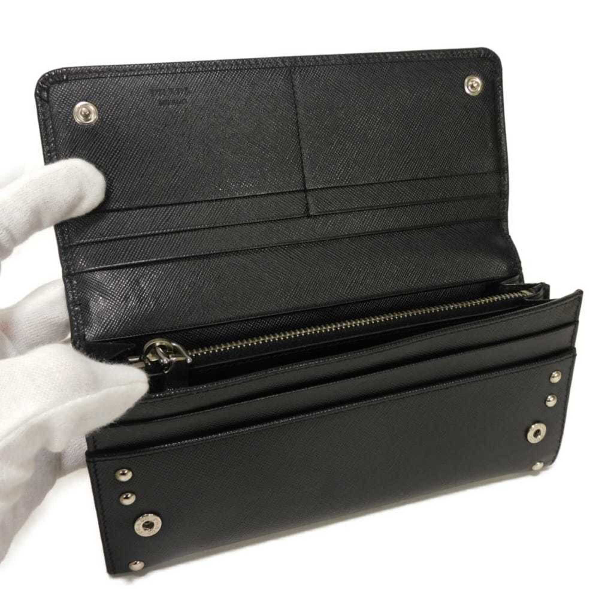 Prada Black Saffiano Long Wallet (Bi-Fold) (Pre-Owned)