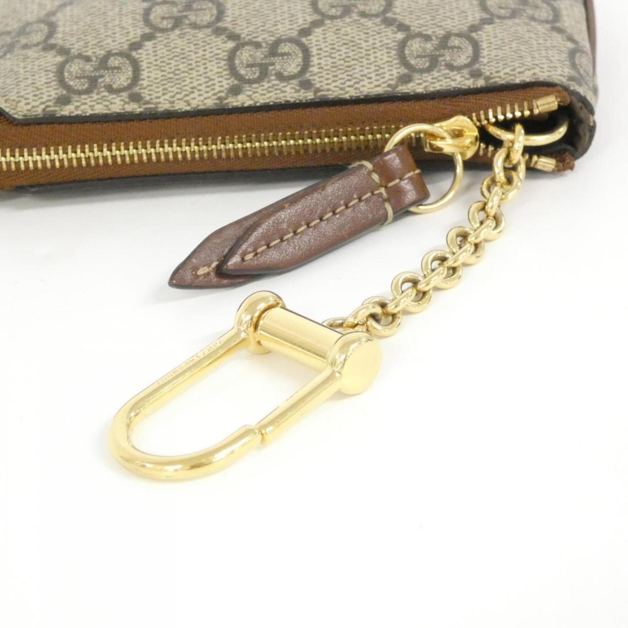 Gucci Beige Brown Gg Supreme Coin Purse/Coin Case (Pre-Owned)